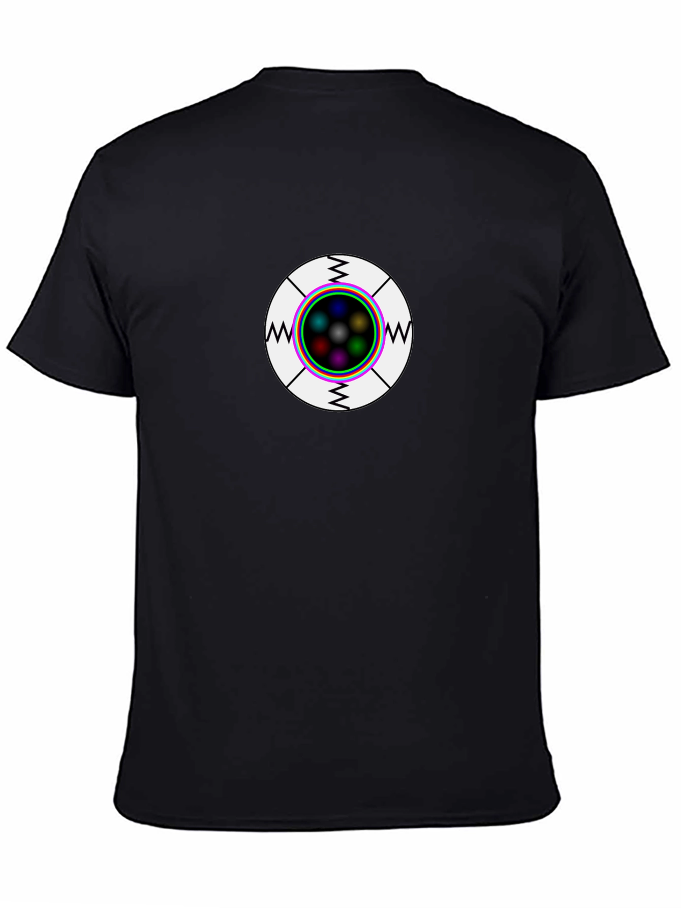 Black Geometric Eye T-Shirt - Graphic Novelty Tee view 4
