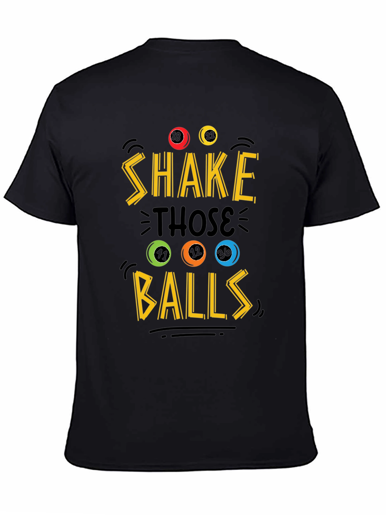 Black Shake Those Balls Graphic Tee - Novelty T-Shirt view 4