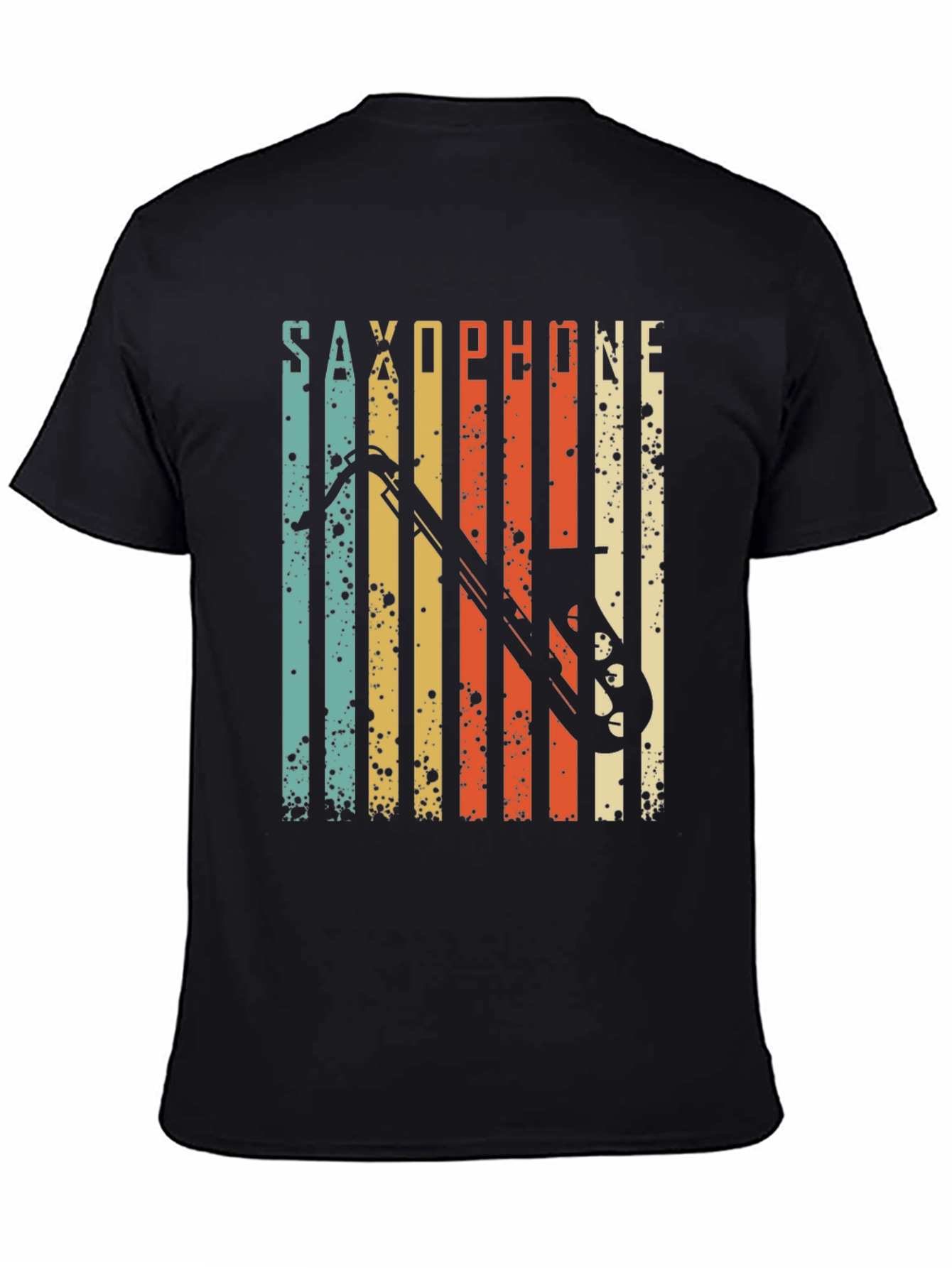 Black Vintage Saxophone T-Shirt - Retro Music Lover Tee view 4
