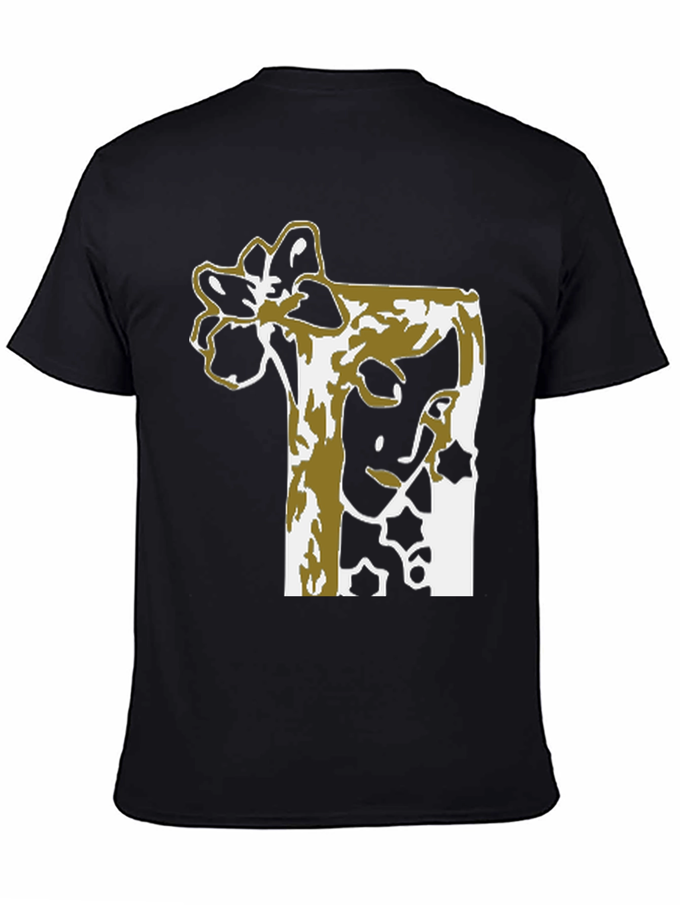 Black Abstract Floral Graphic Tee - Black Unisex view 4