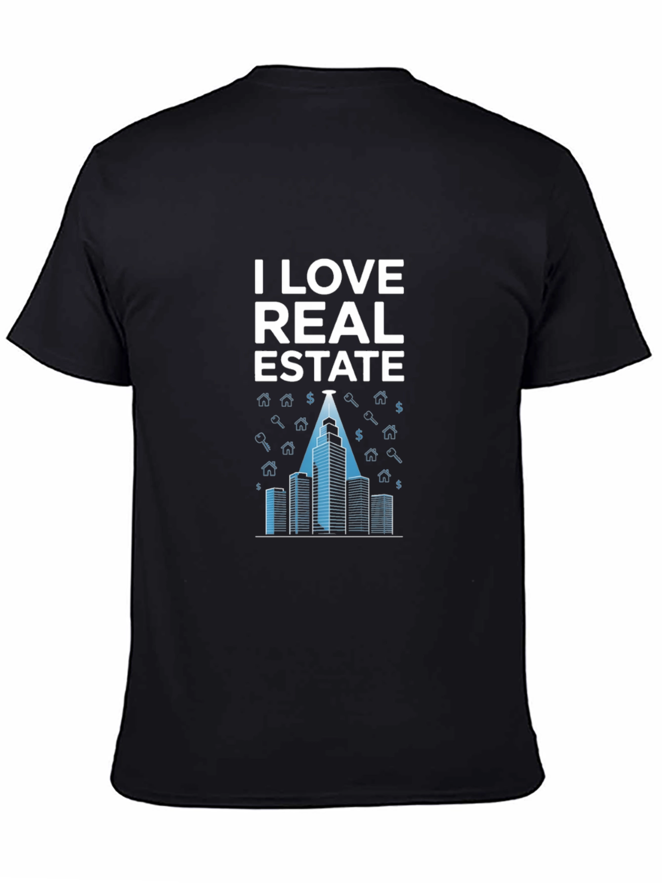 Black I Love Real Estate T-Shirt - Modern Building Design view 4