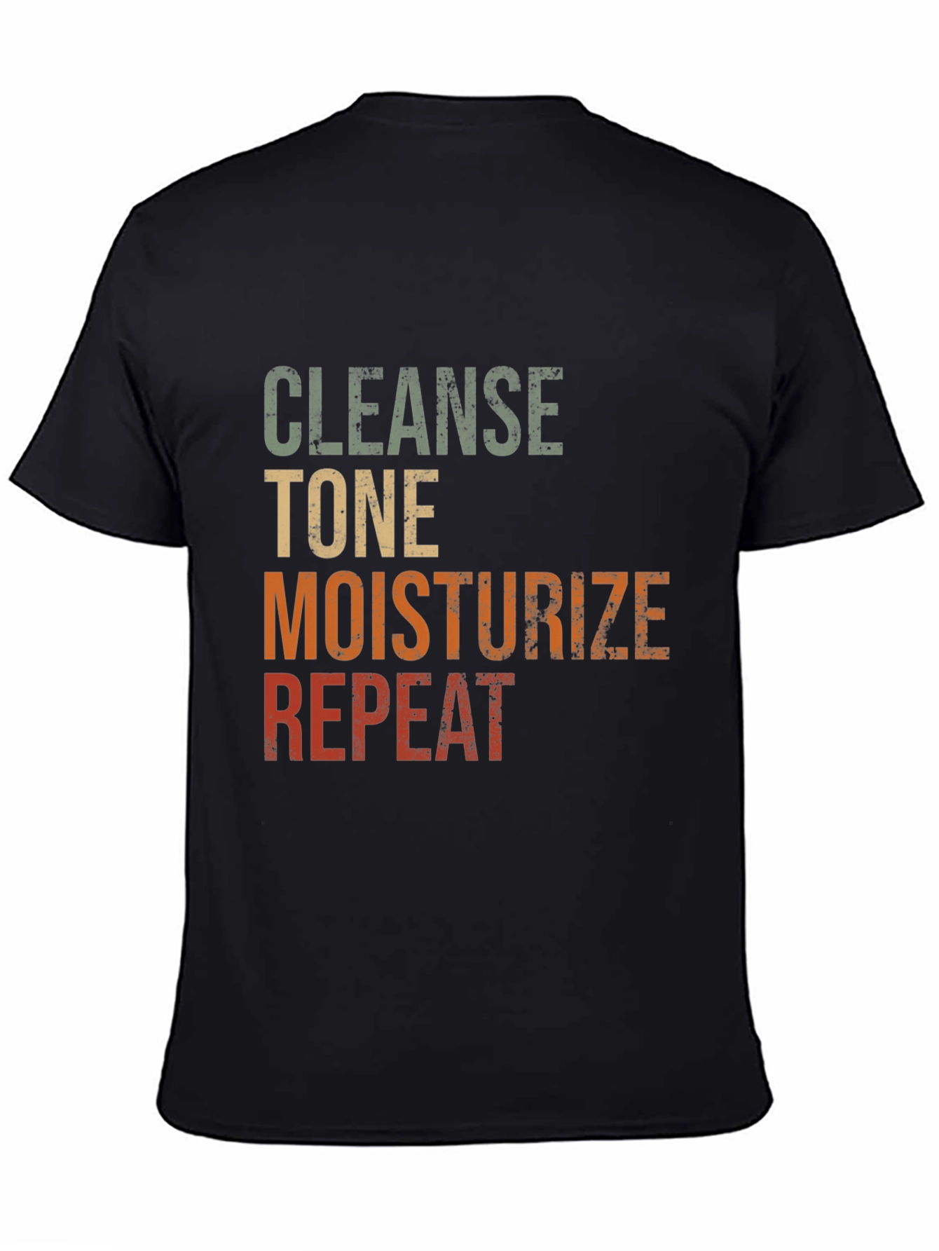 Black Cleanse Tone Moisturize Repeat Graphic T-Shirt view 4