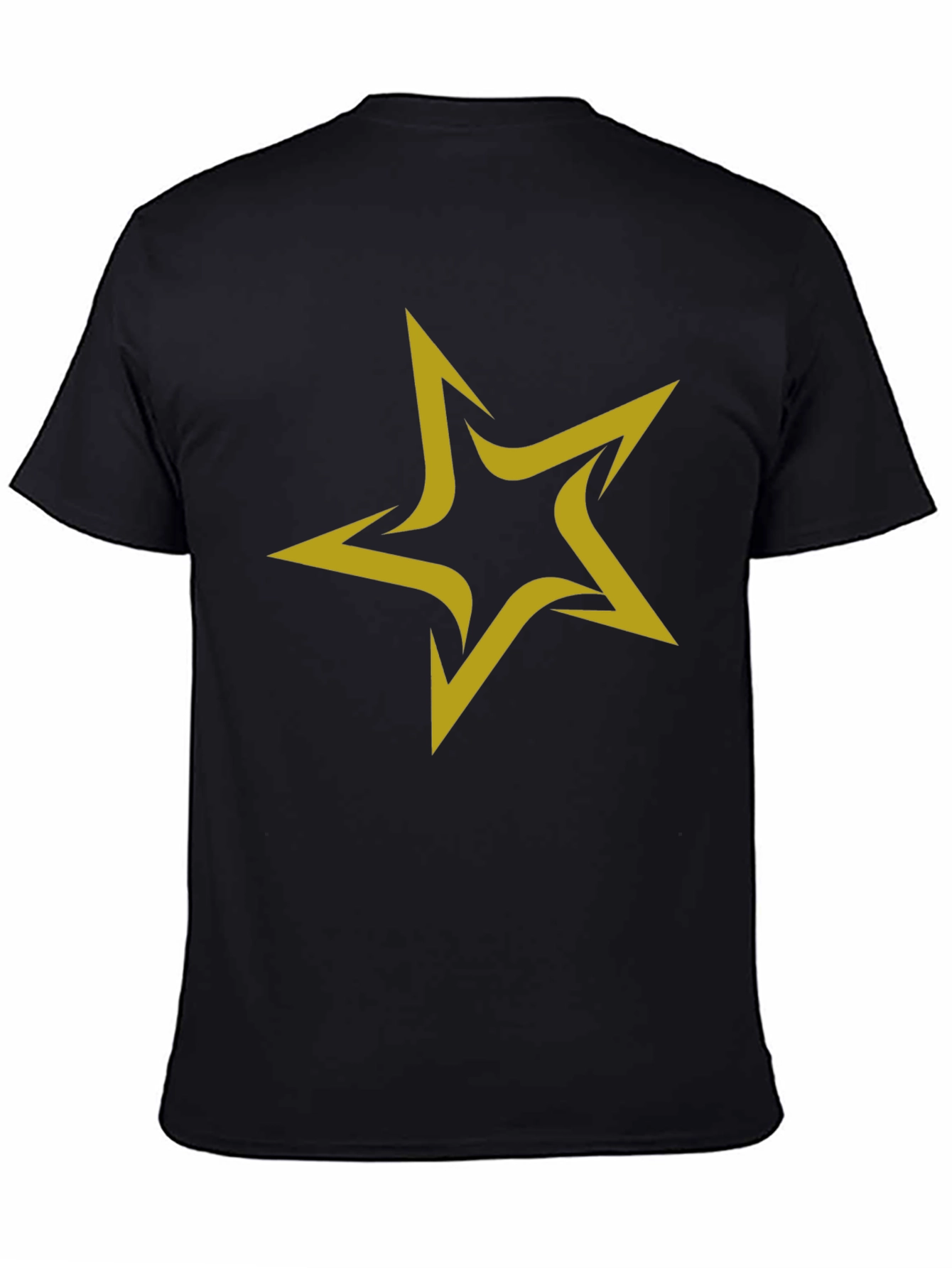 Black Star Graphic Black T-Shirt for Men view 4