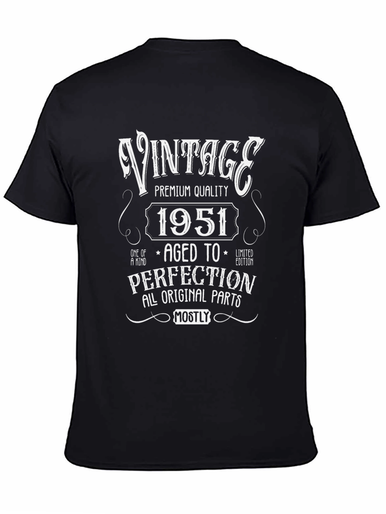 Black Vintage 1951 Aged to Perfection T-Shirt view 4