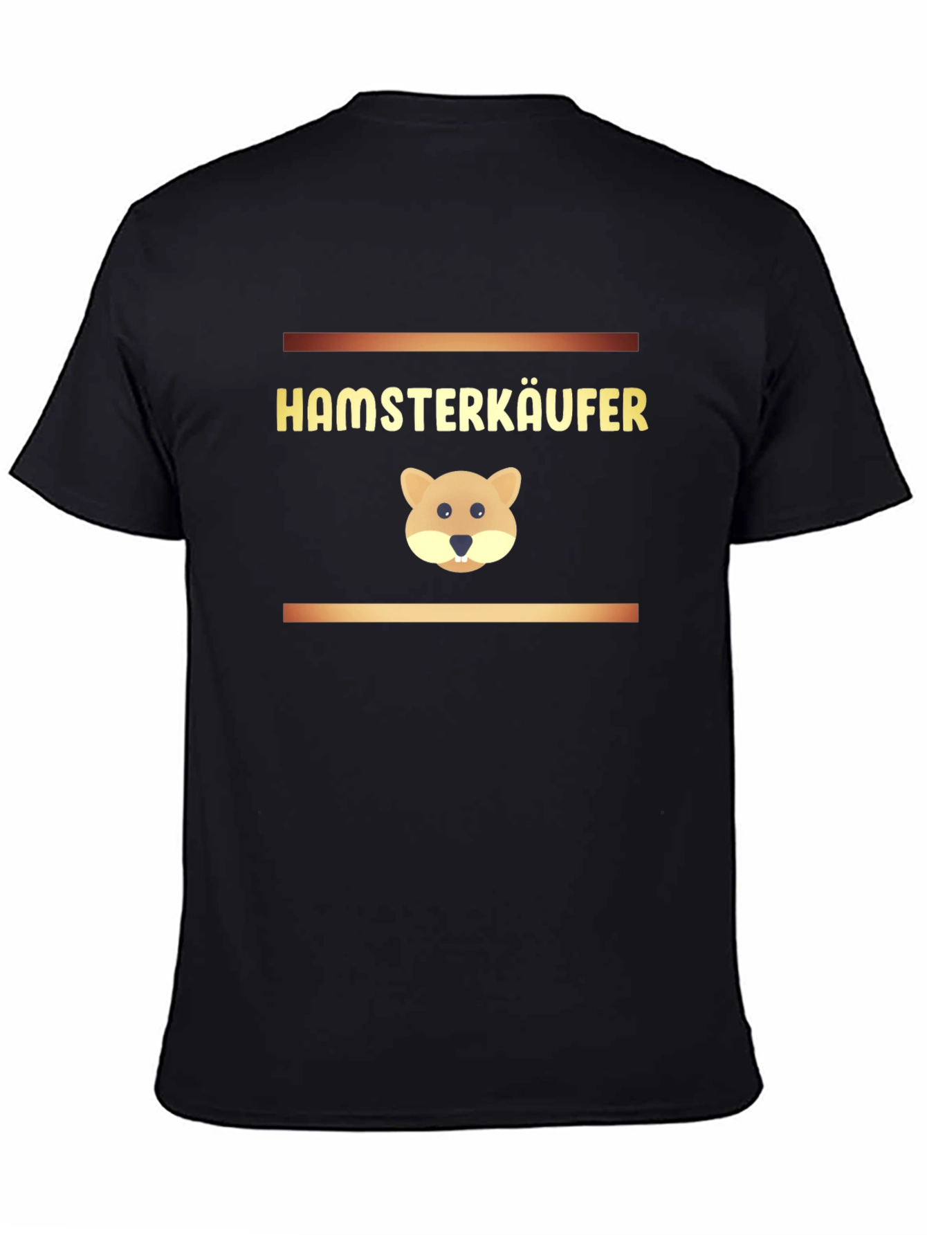 Black Hamsterkäufer Black T-Shirt with Hamster Design view 4