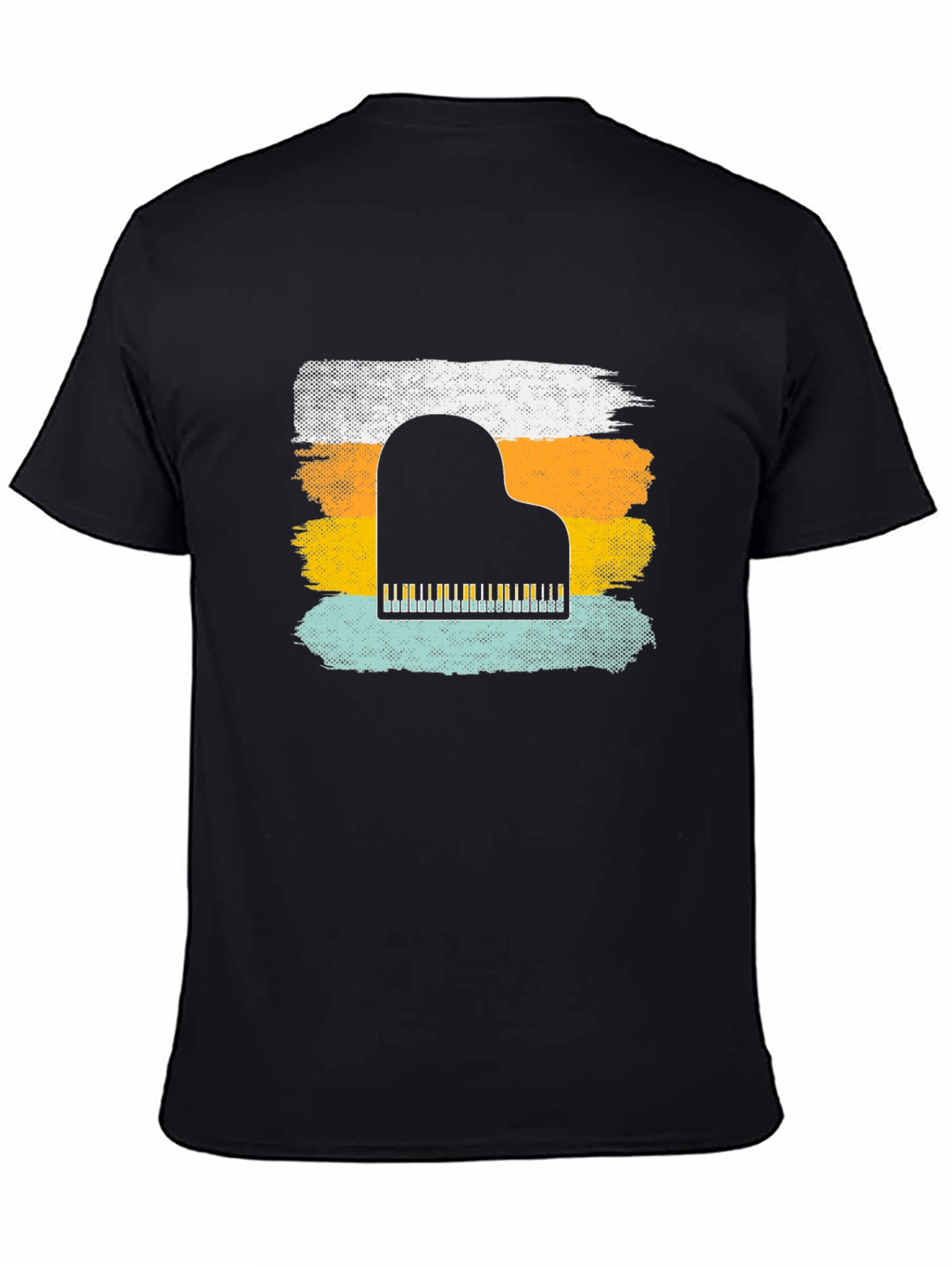 Black Retro Piano T-Shirt - Music Lover Tee view 4
