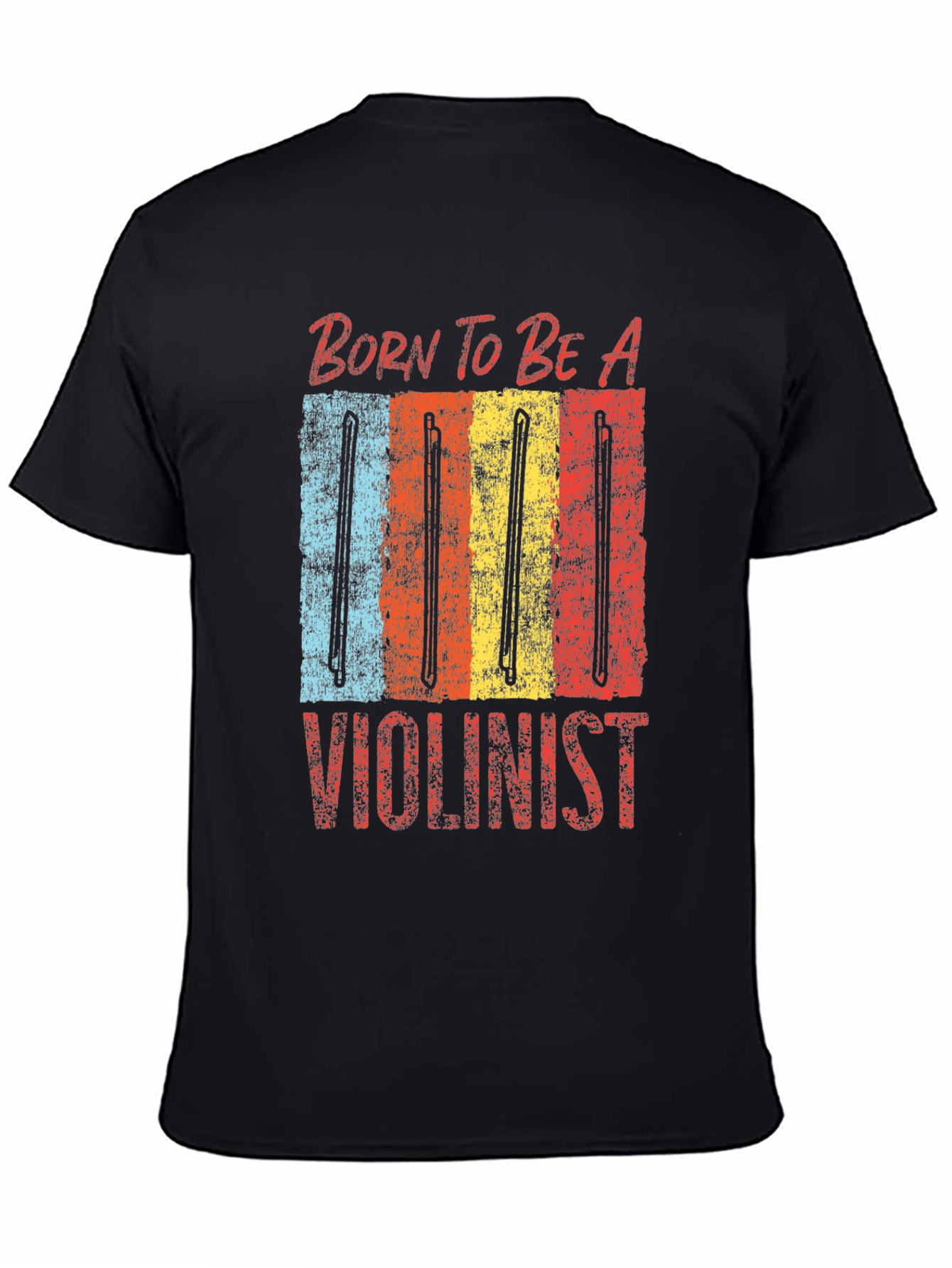 Black Born To Be A Violinist Graphic Tee view 4