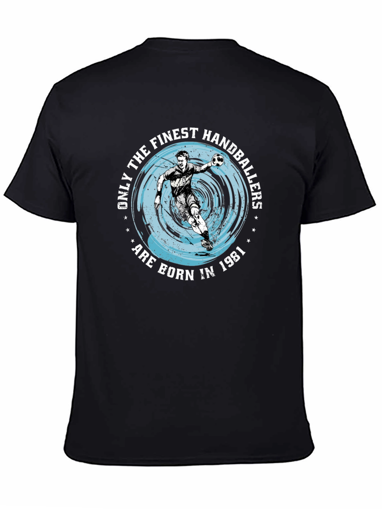 Black Finest Handballers Born in 1981 Black T-Shirt view 4