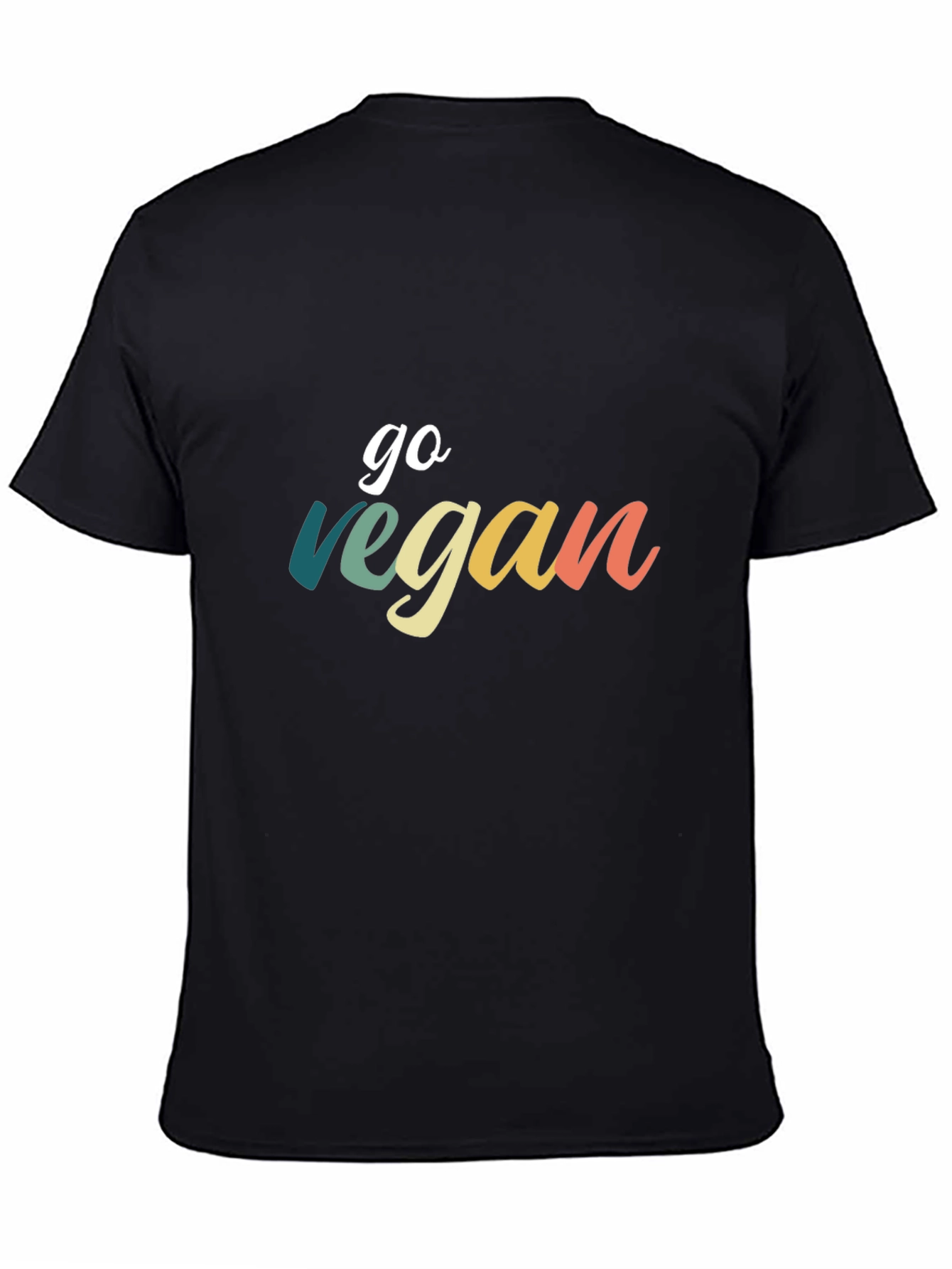 Black Go Vegan Tee - Stylish Graphic T-Shirt view 4