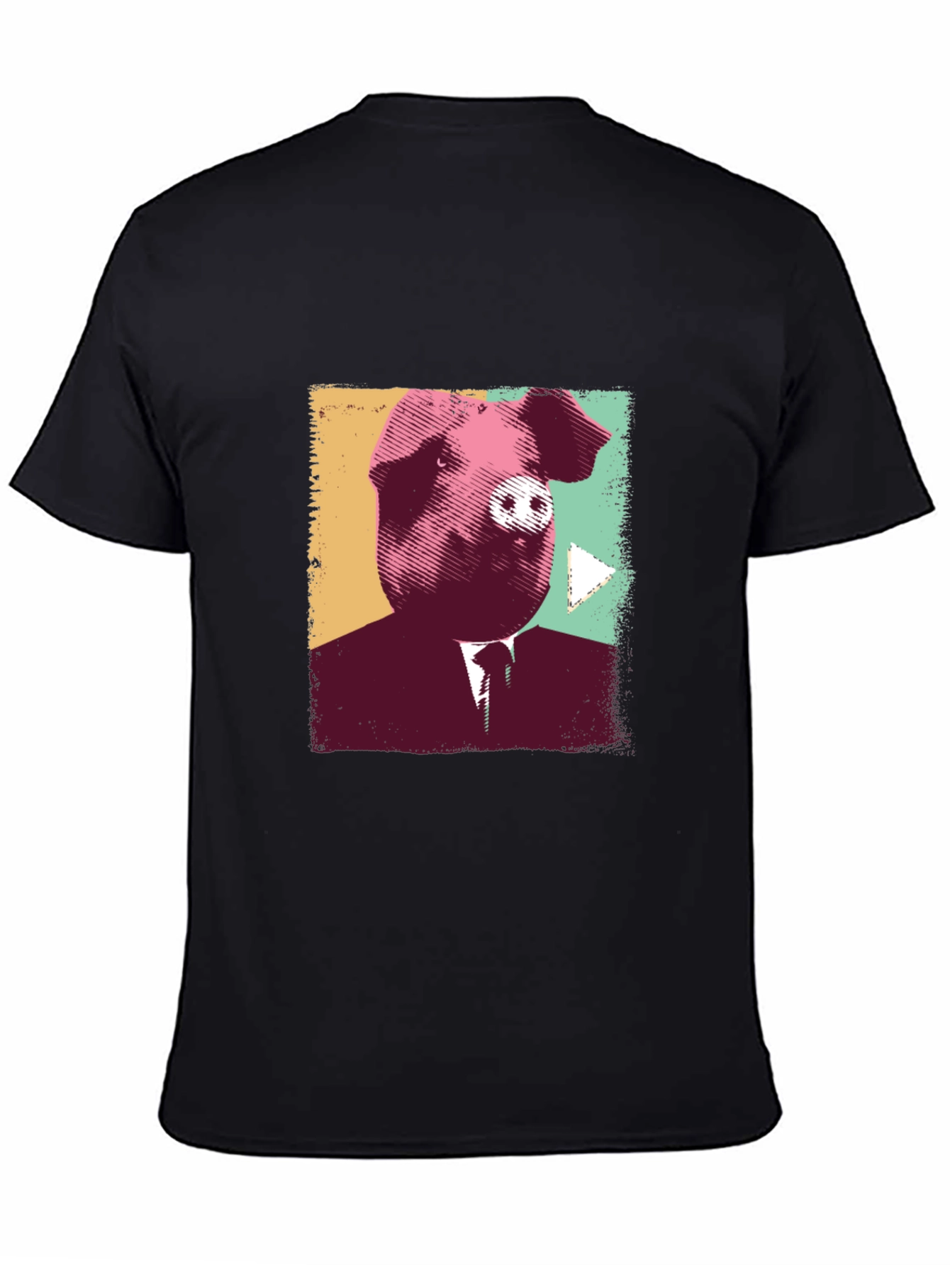 Black Pig Boss T-Shirt - Black Crew Neck Tee view 4