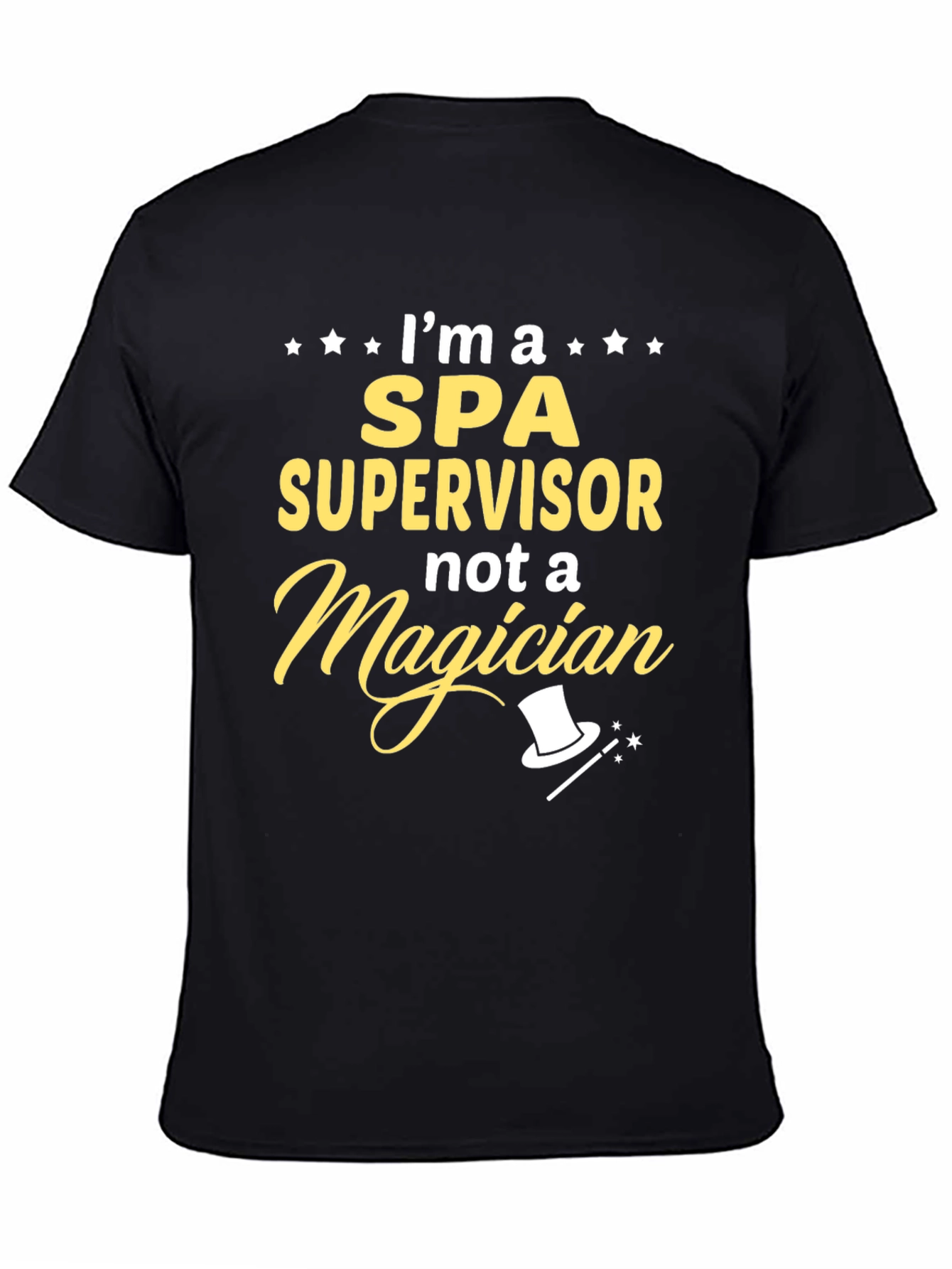 Black Spa Supervisor Novelty T-Shirt view 4