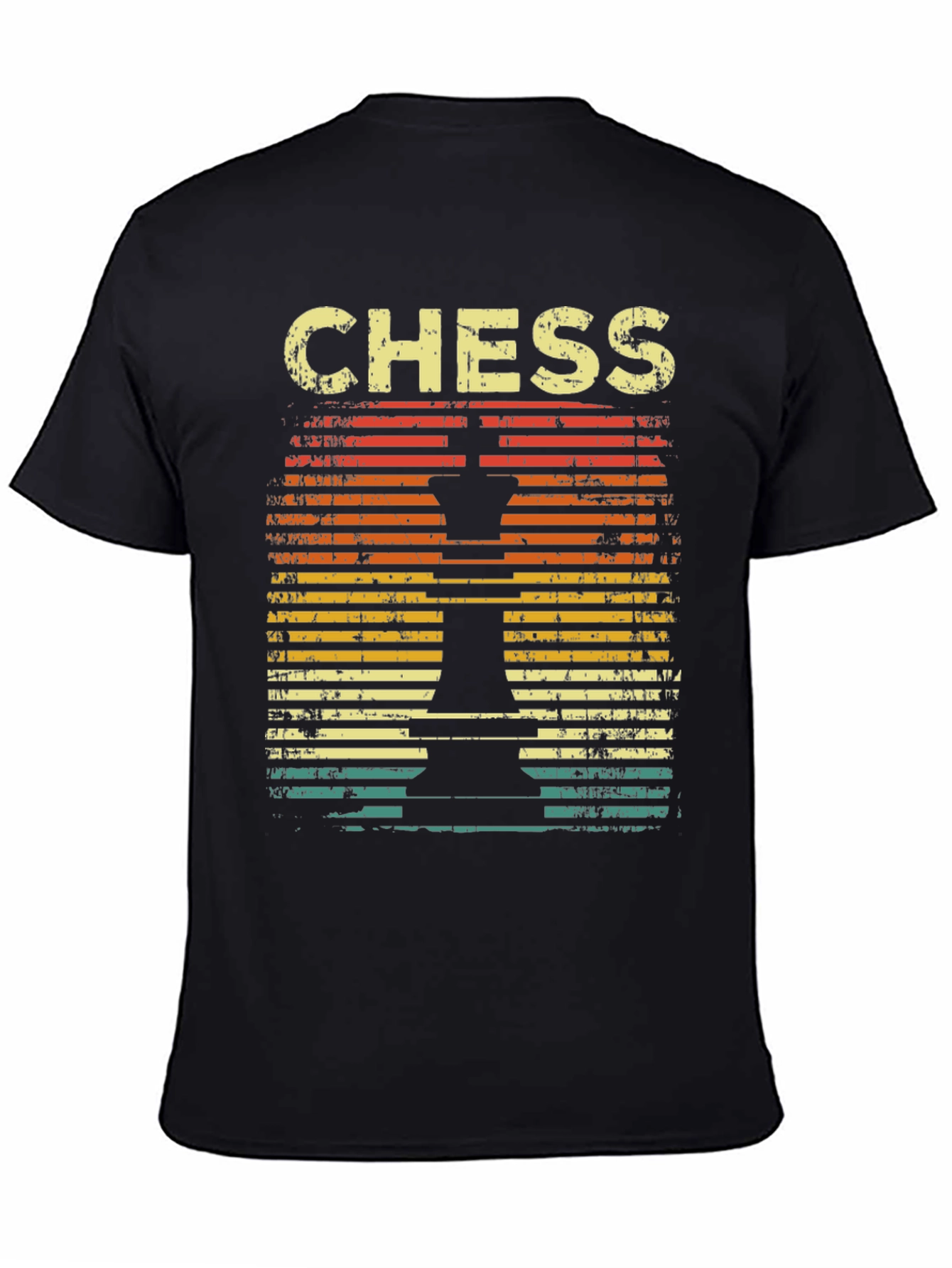Black Vintage Chess T-Shirt - Retro Chess Piece Design view 4