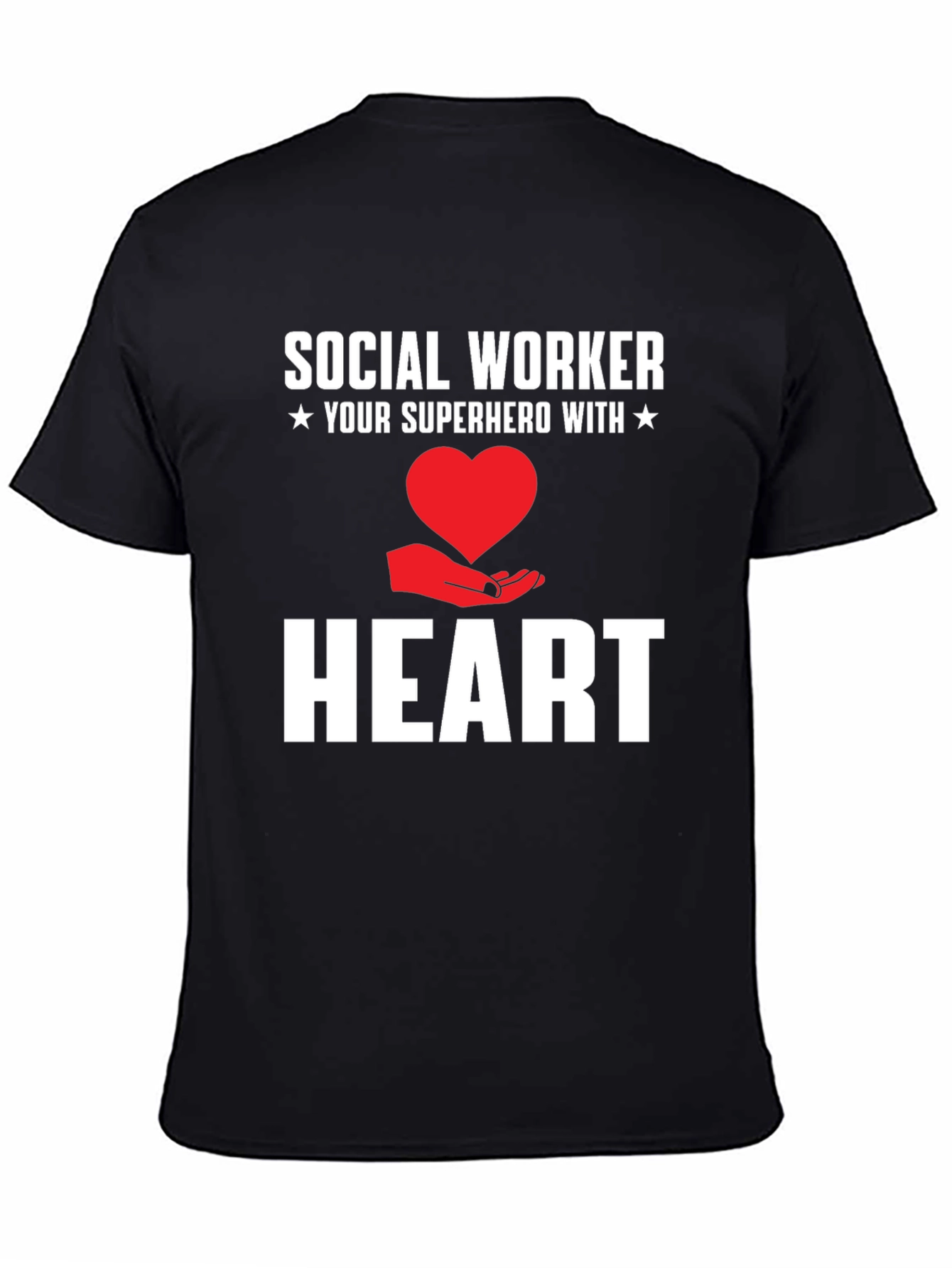 Black Social Worker Superhero Heart Graphic Tee view 4