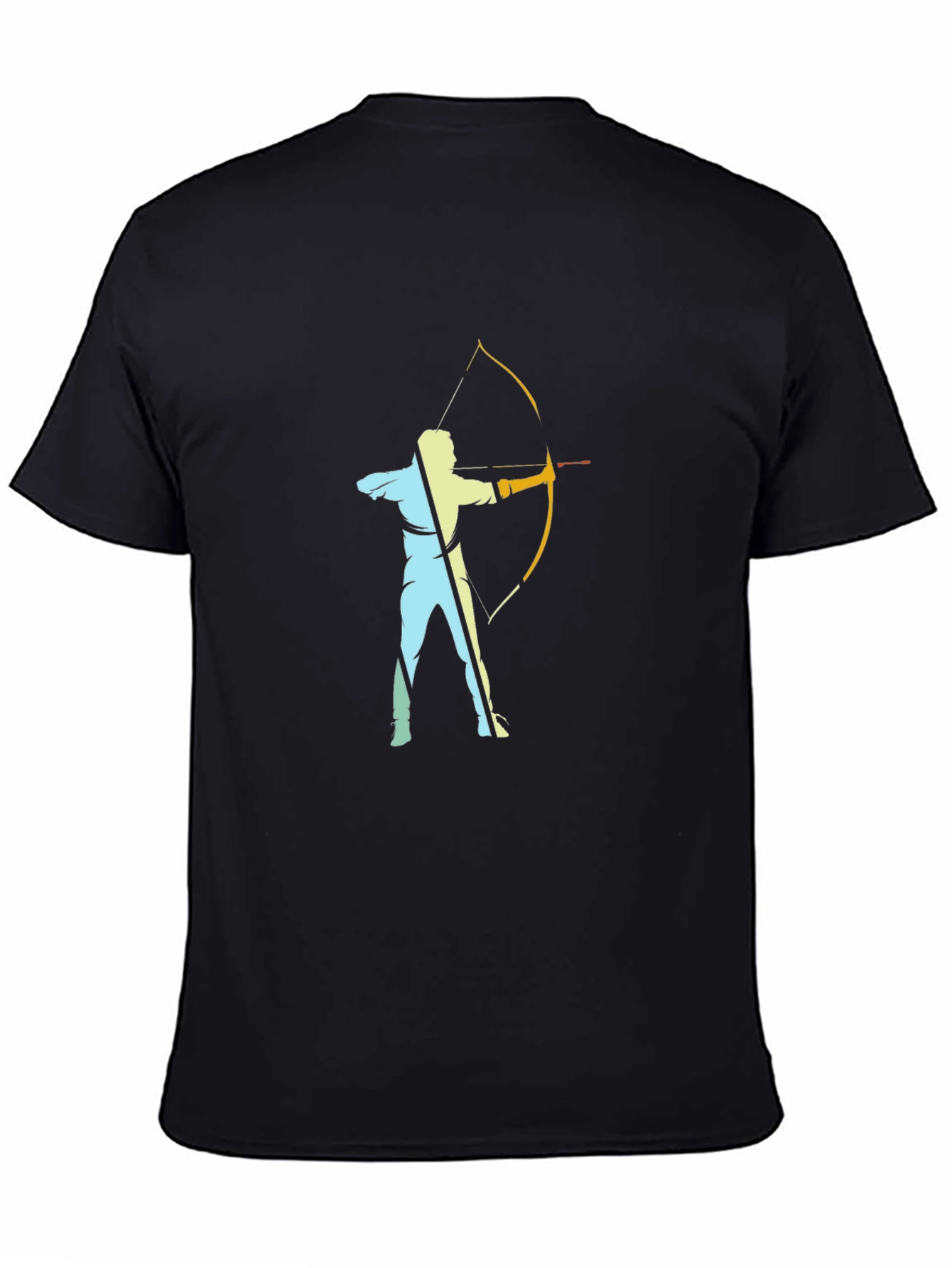 Black Archery Silhouette Black T-Shirt view 4