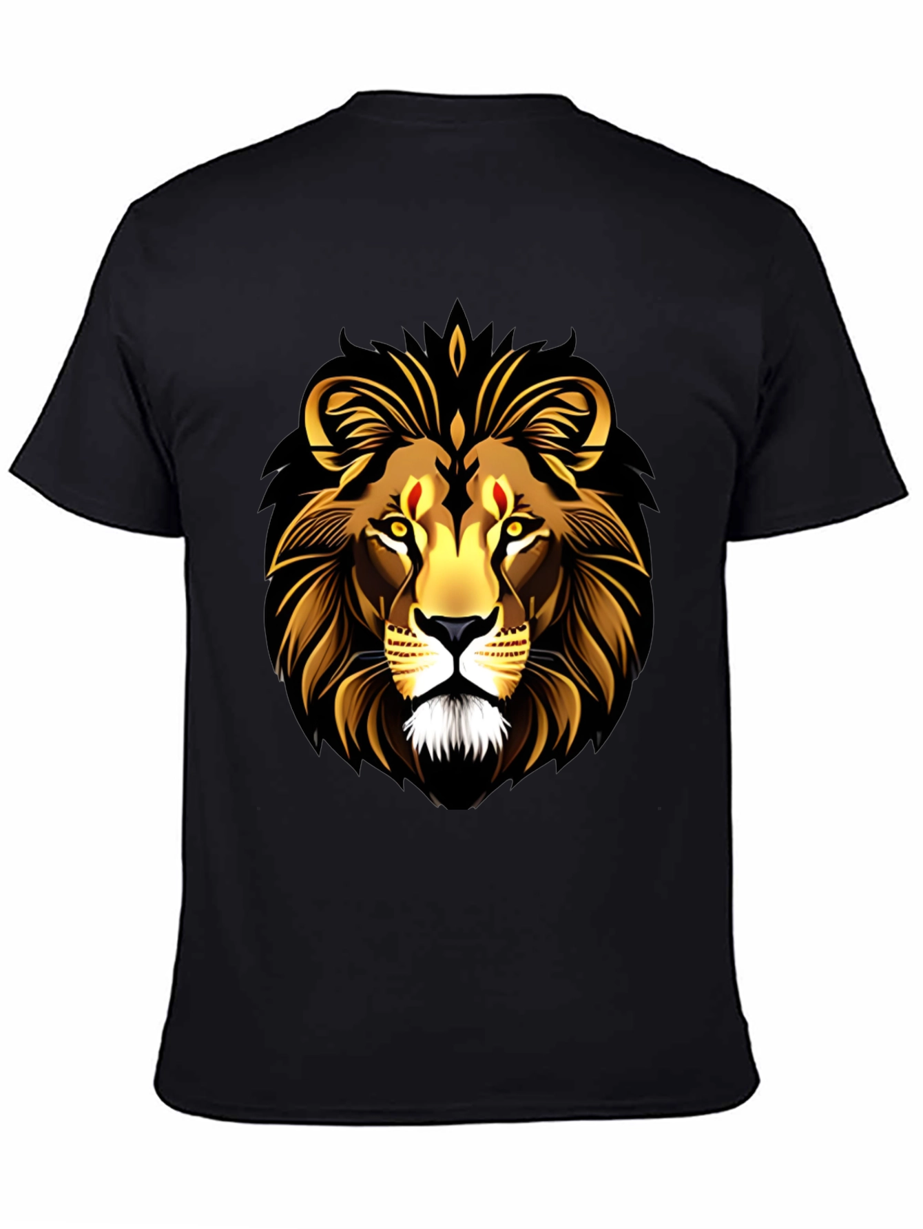 Black Lion Graphic Black T-Shirt view 4