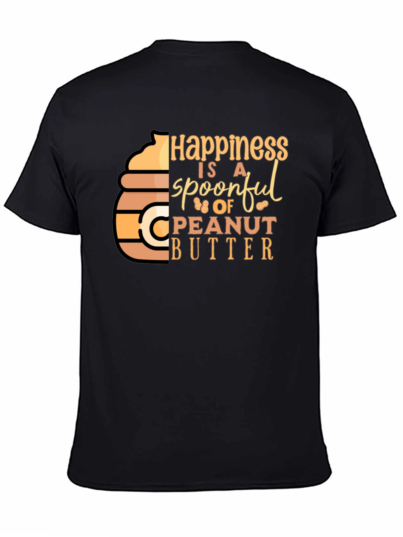 Black Happiness is a Spoonful Peanut Butter T-Shirt view 4