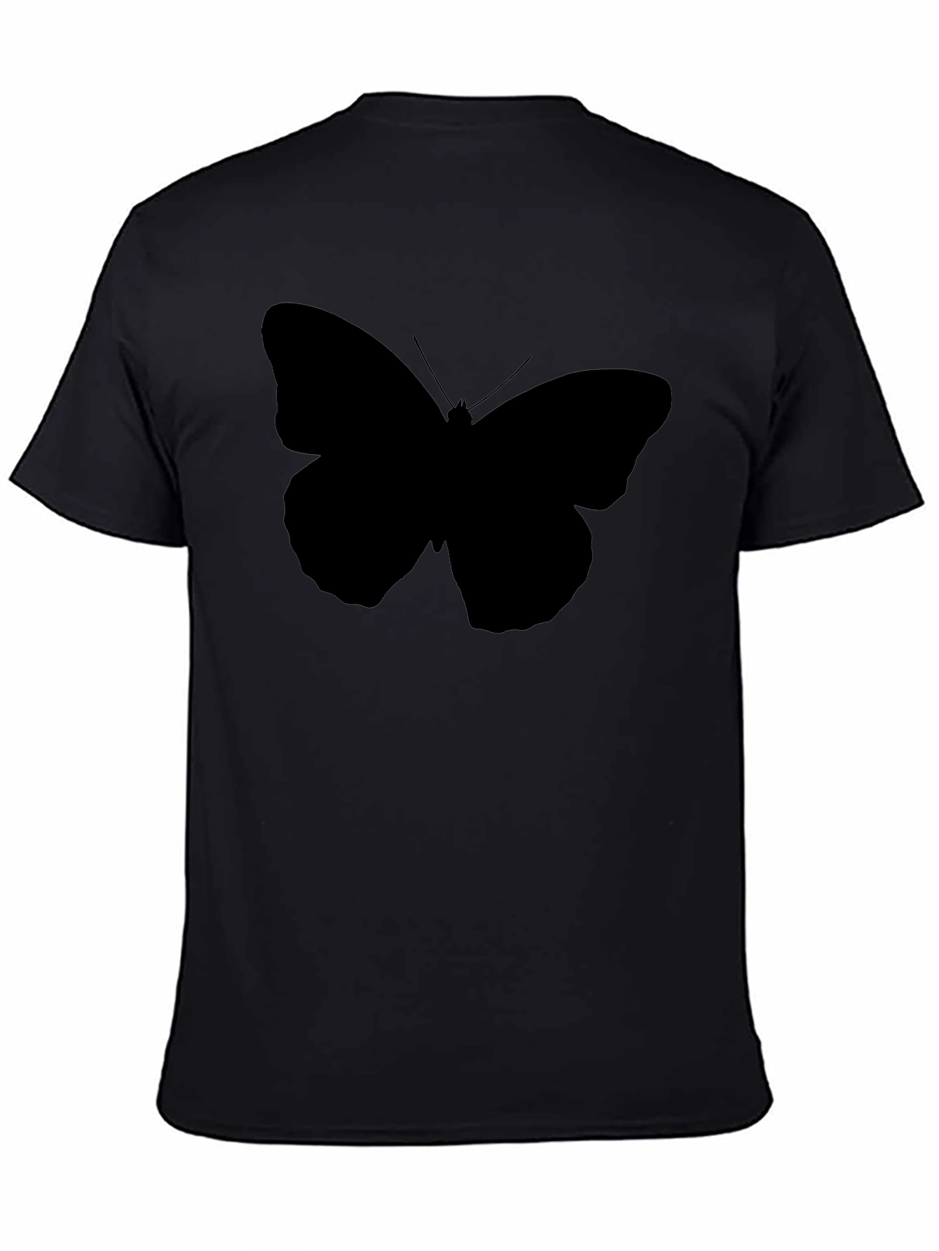 Black Black Butterfly Graphic T-Shirt - Men's Casual Tee view 4