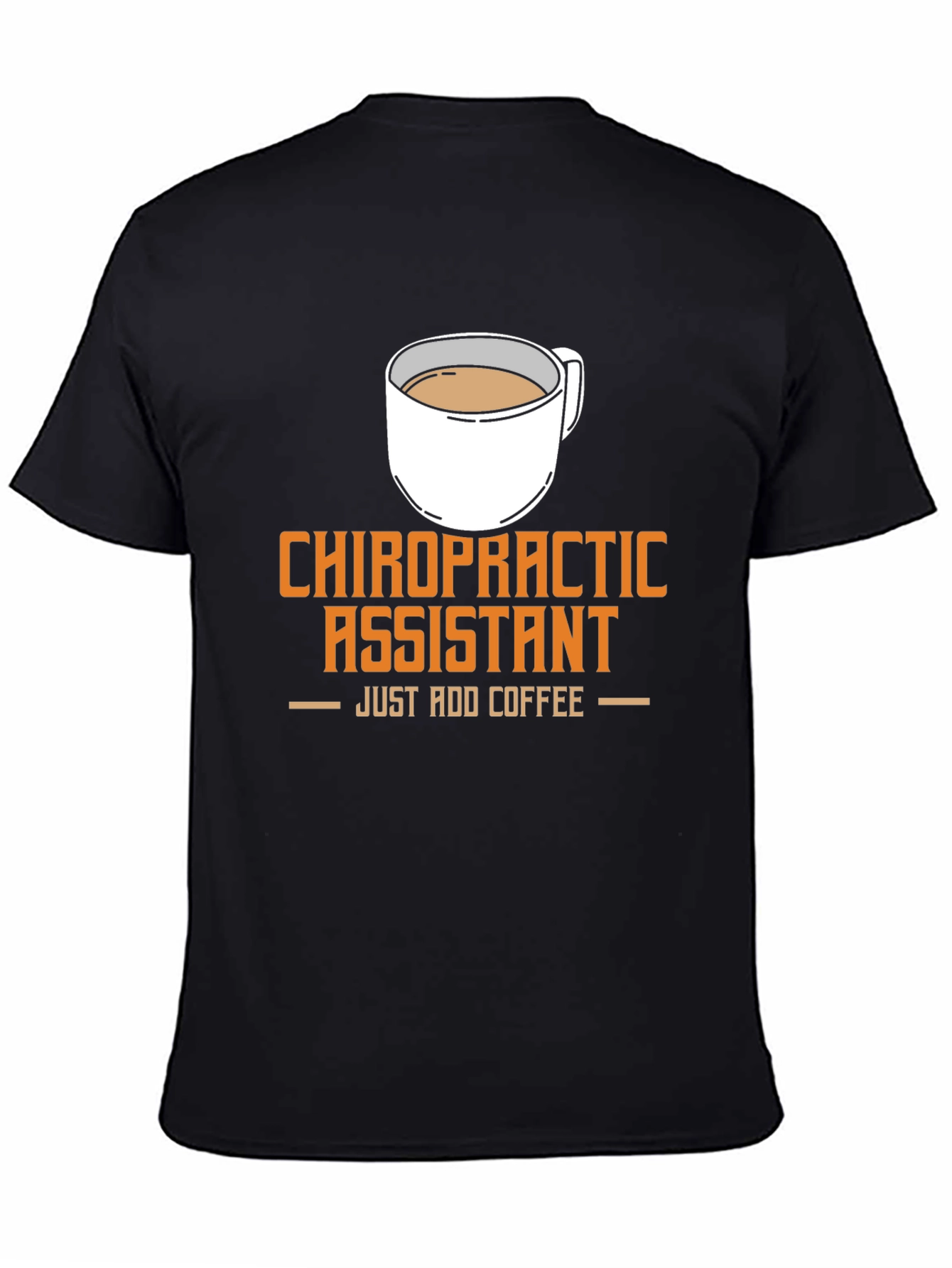Black Chiropractic Assistant Coffee T-Shirt view 4