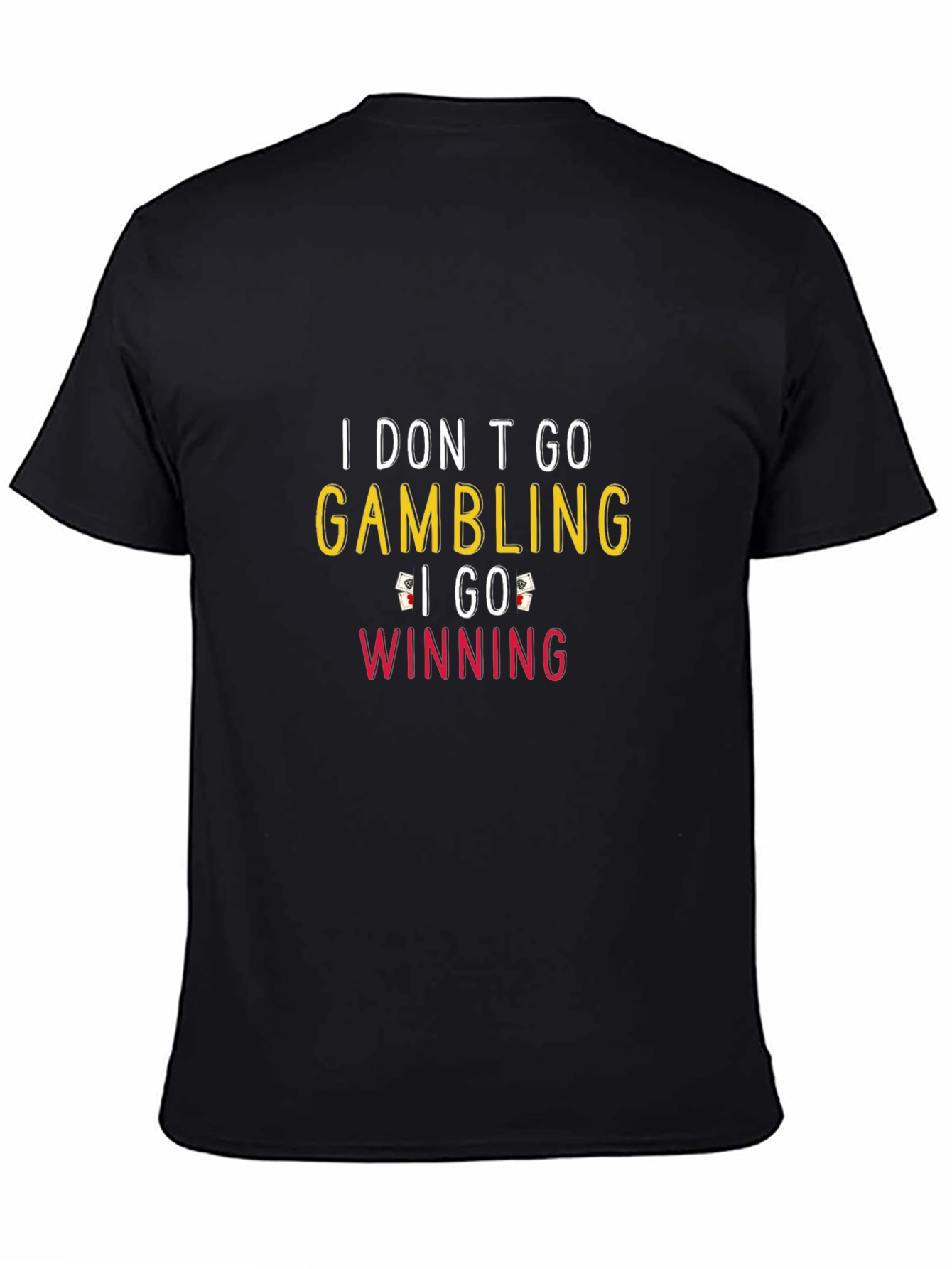 Black Gambling Winning Graphic T-Shirt - Black Cotton Tee view 4