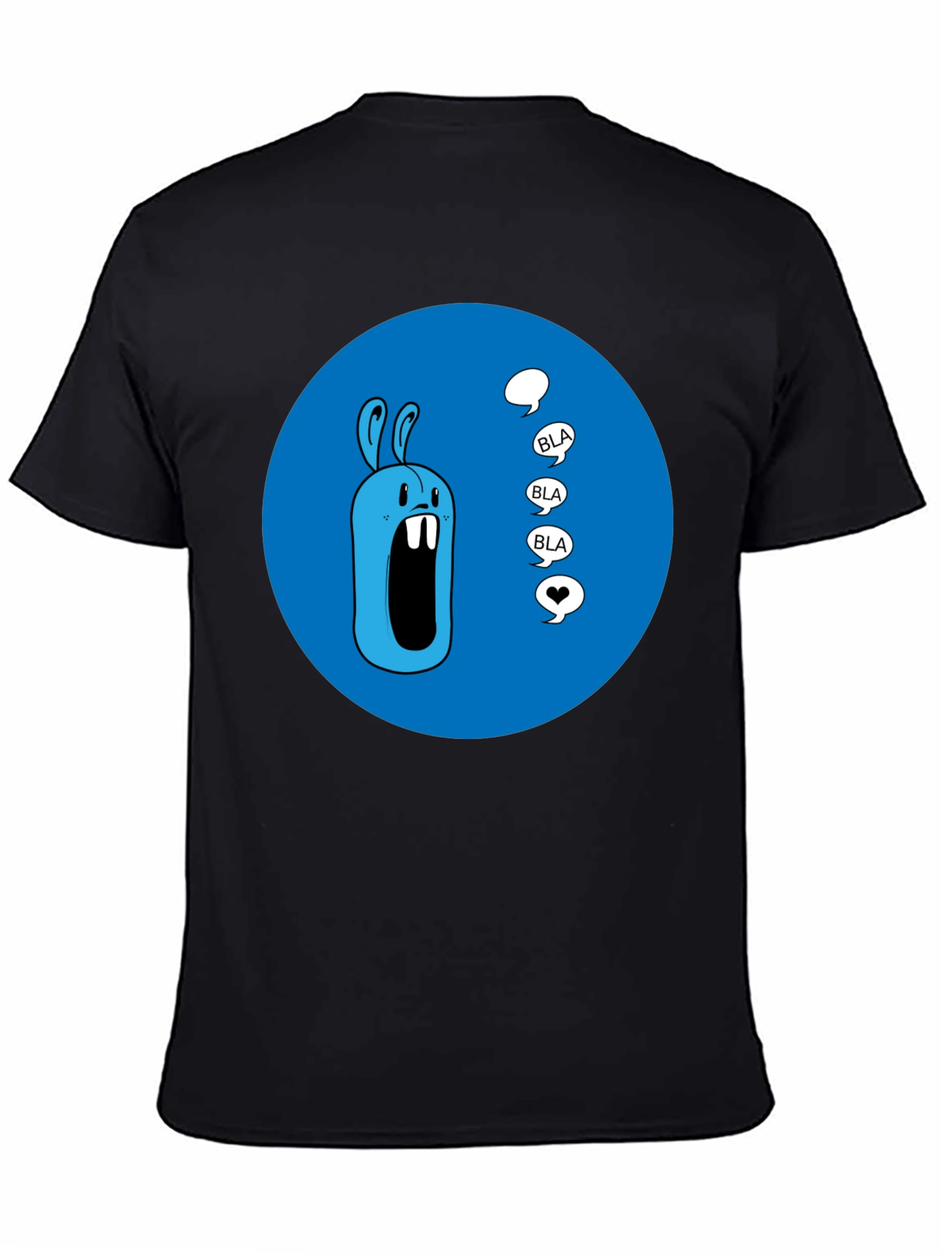 Black Blue Cartoon Rabbit T-Shirt view 4