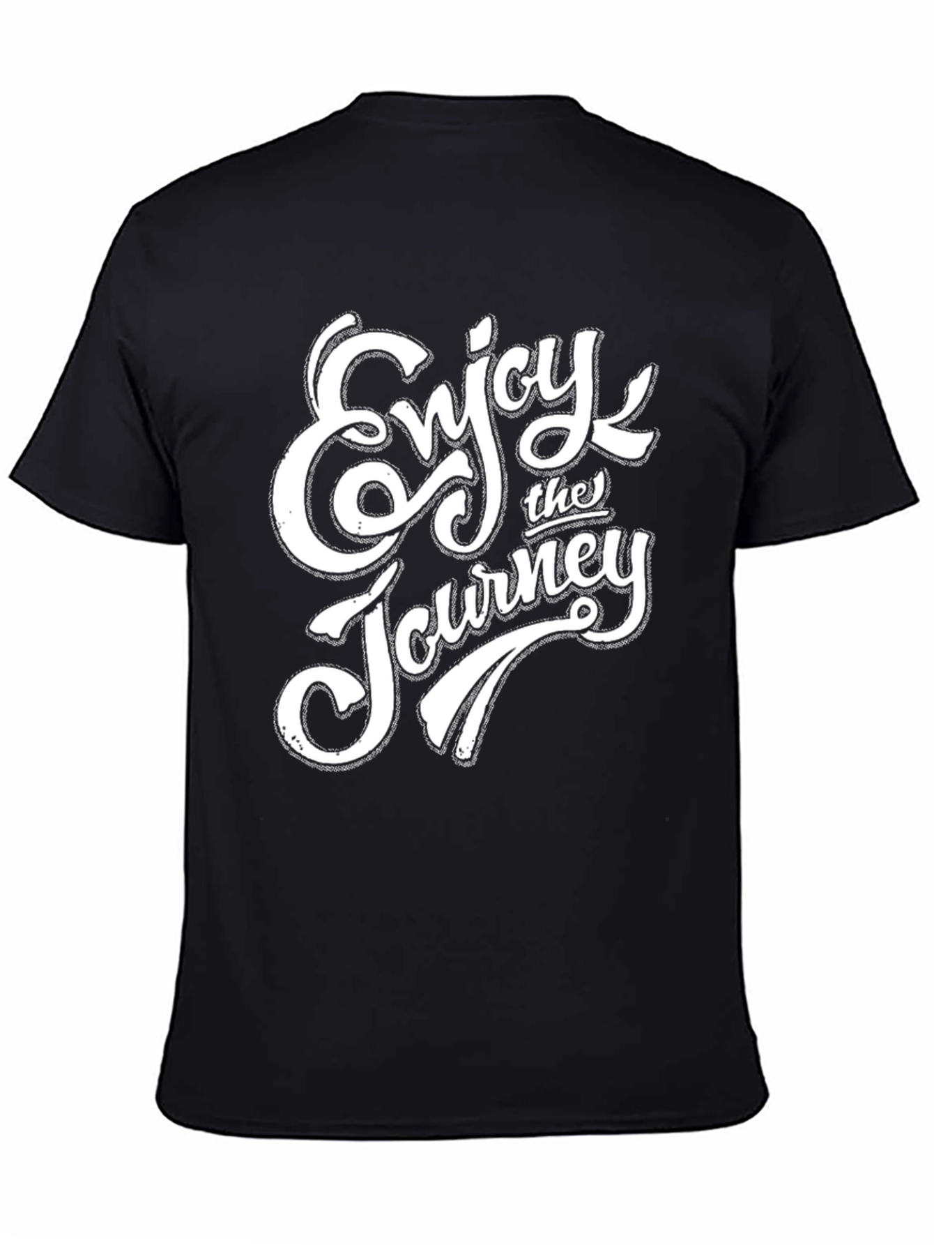 Black Enjoy the Journey Graphic Tee - Black Cotton Blend view 4