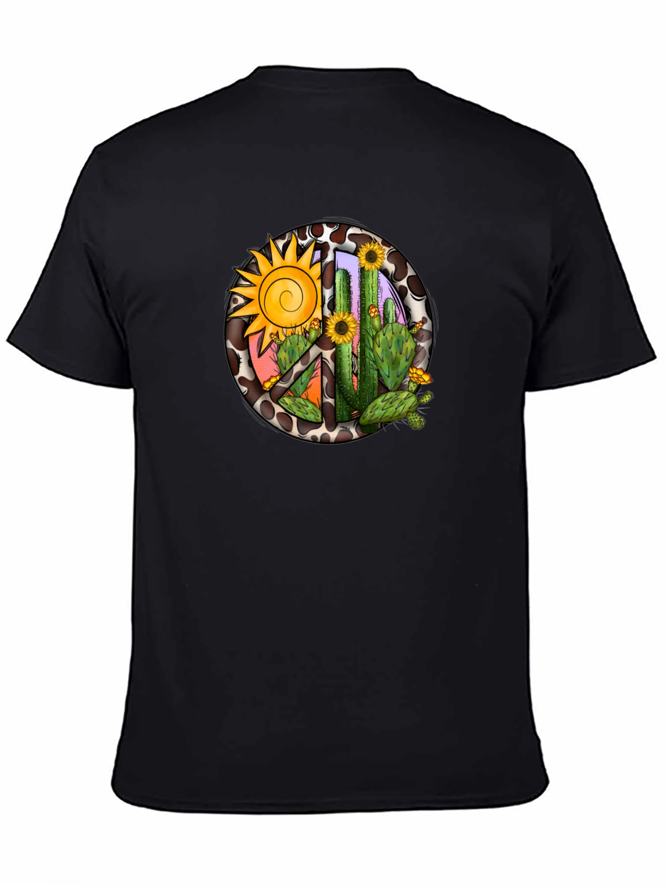 Black Cactus & Sun Graphic Tee view 4