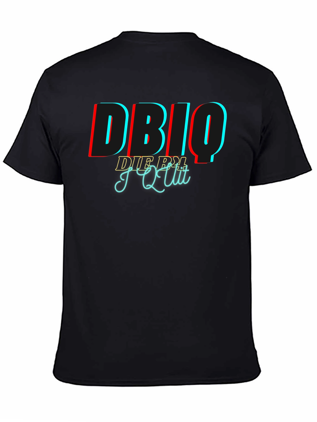 Black DBIQ I Quit Black Graphic T-Shirt view 4