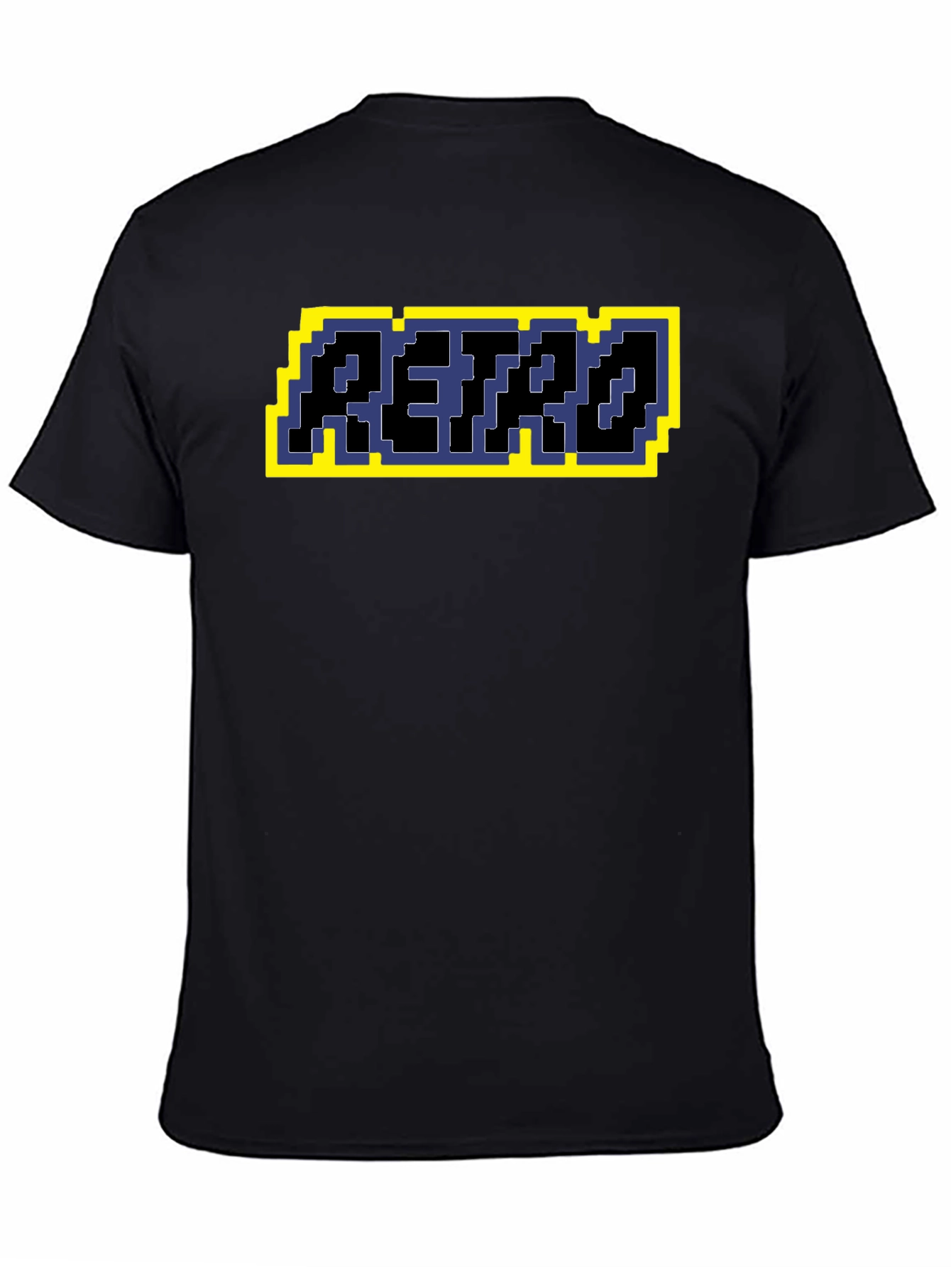 Black Retro Pixel Art T-Shirt - Black Graphic Tee view 4