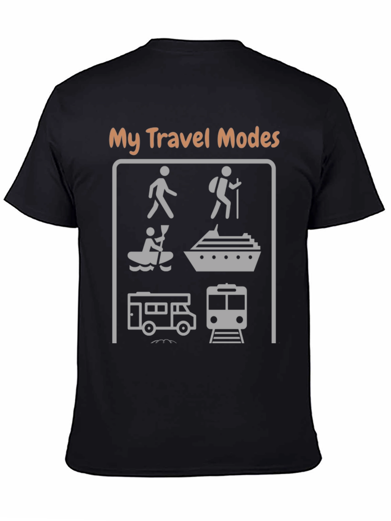 Black My Travel Modes Graphic T-Shirt view 4