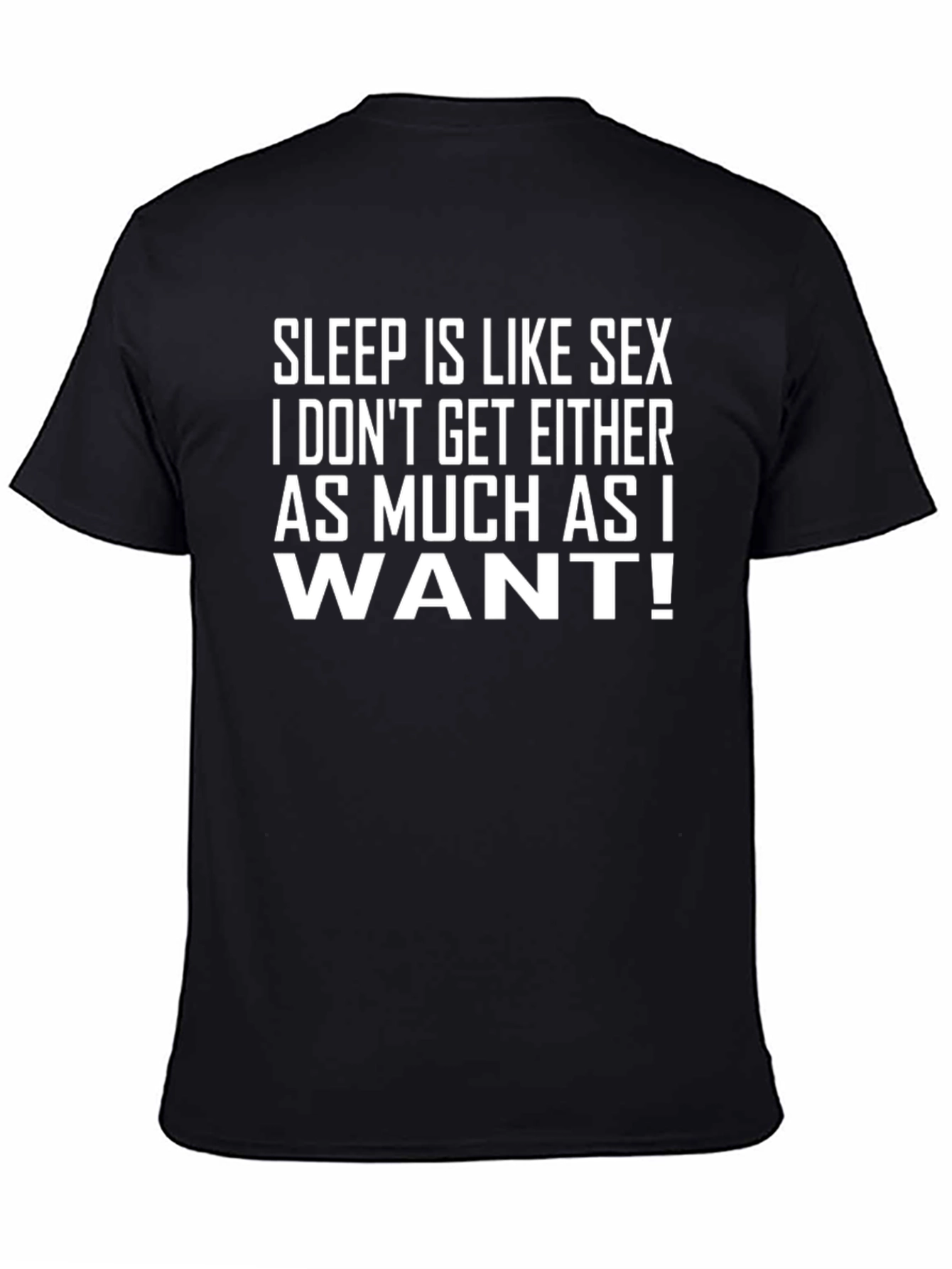 Black Funny Sleep and Sex Graphic Novelty T-Shirt view 4