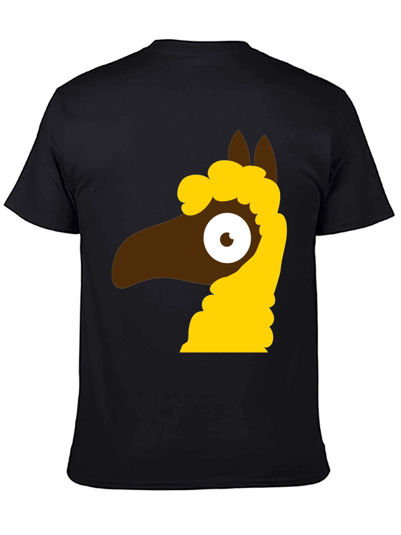 Black Cartoon Llama Graphic Tee - Black view 4