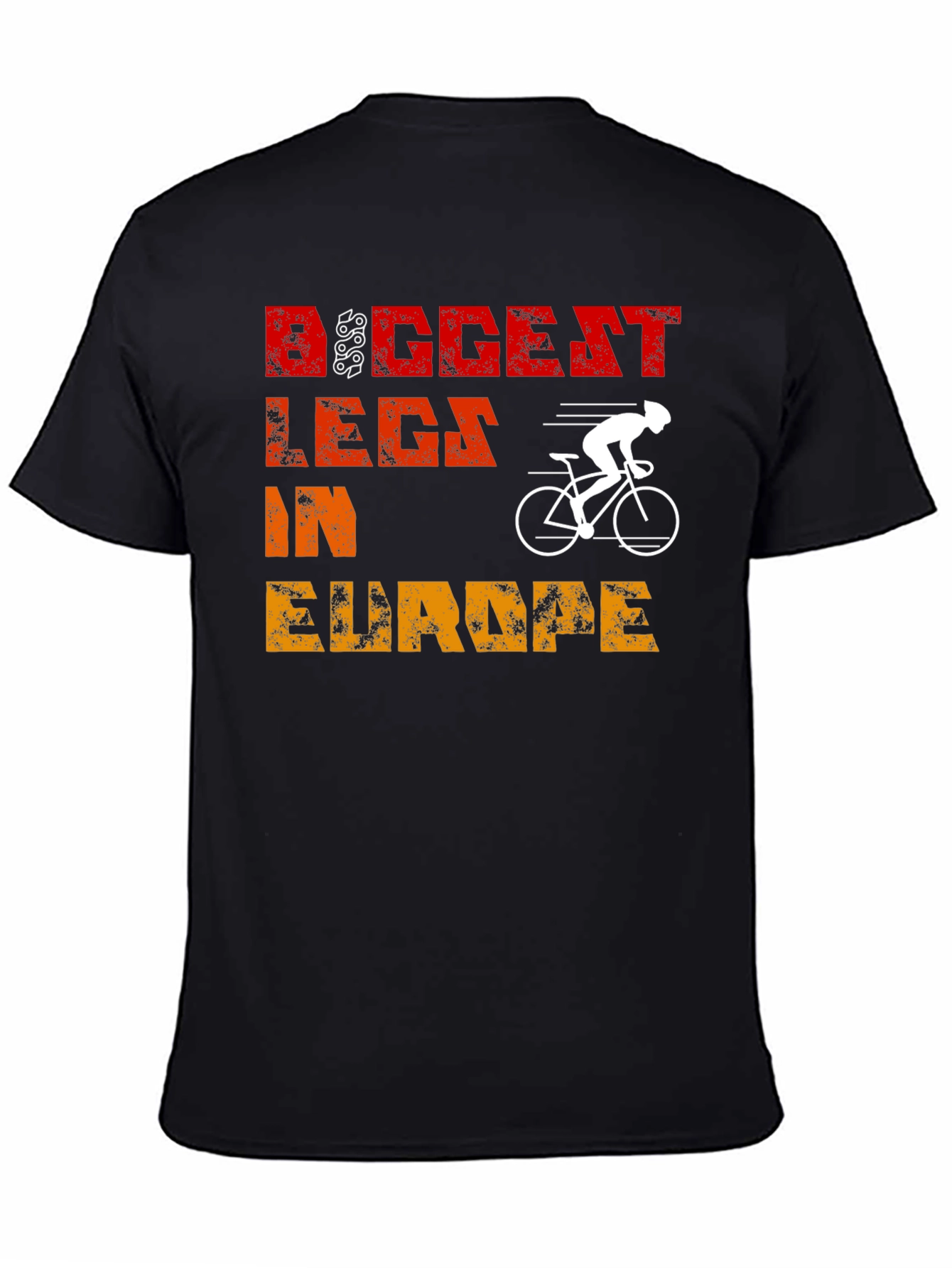 Black Biggest Legs In Europe Cycling T-Shirt view 4
