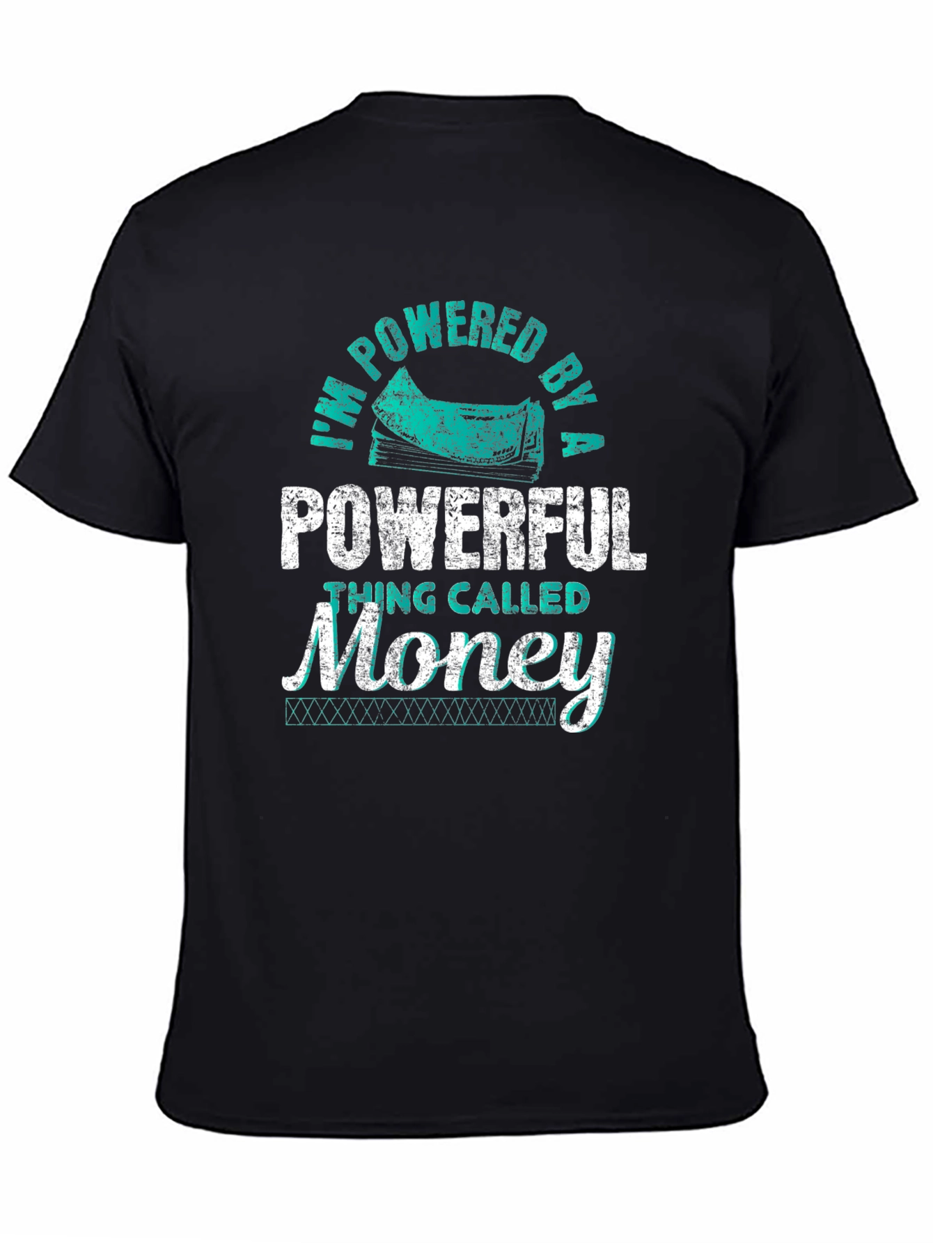 Black Powered by Money Graphic Tee - Black view 4
