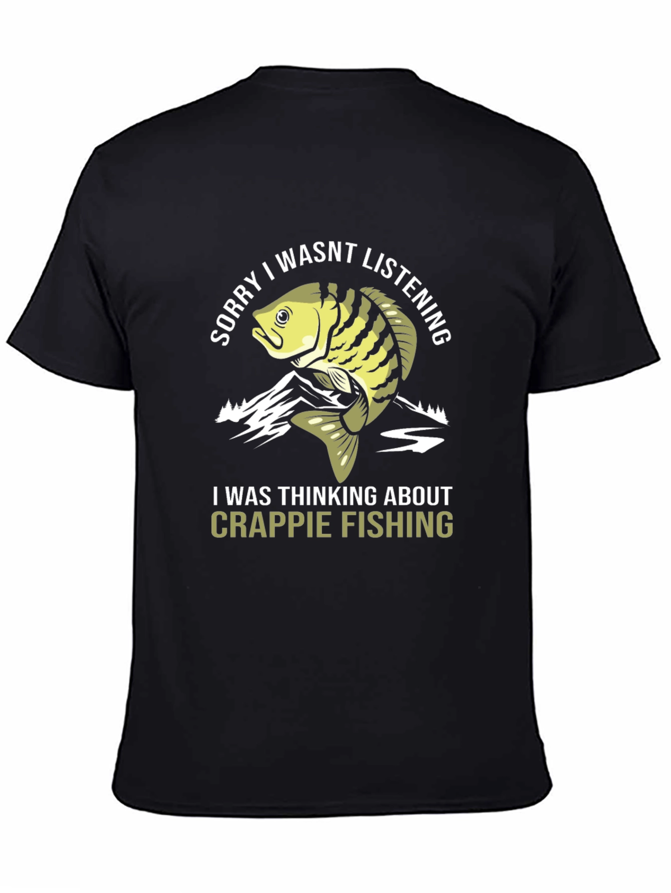 Black Crappie Fishing T-Shirt - Funny Angler Tee view 4
