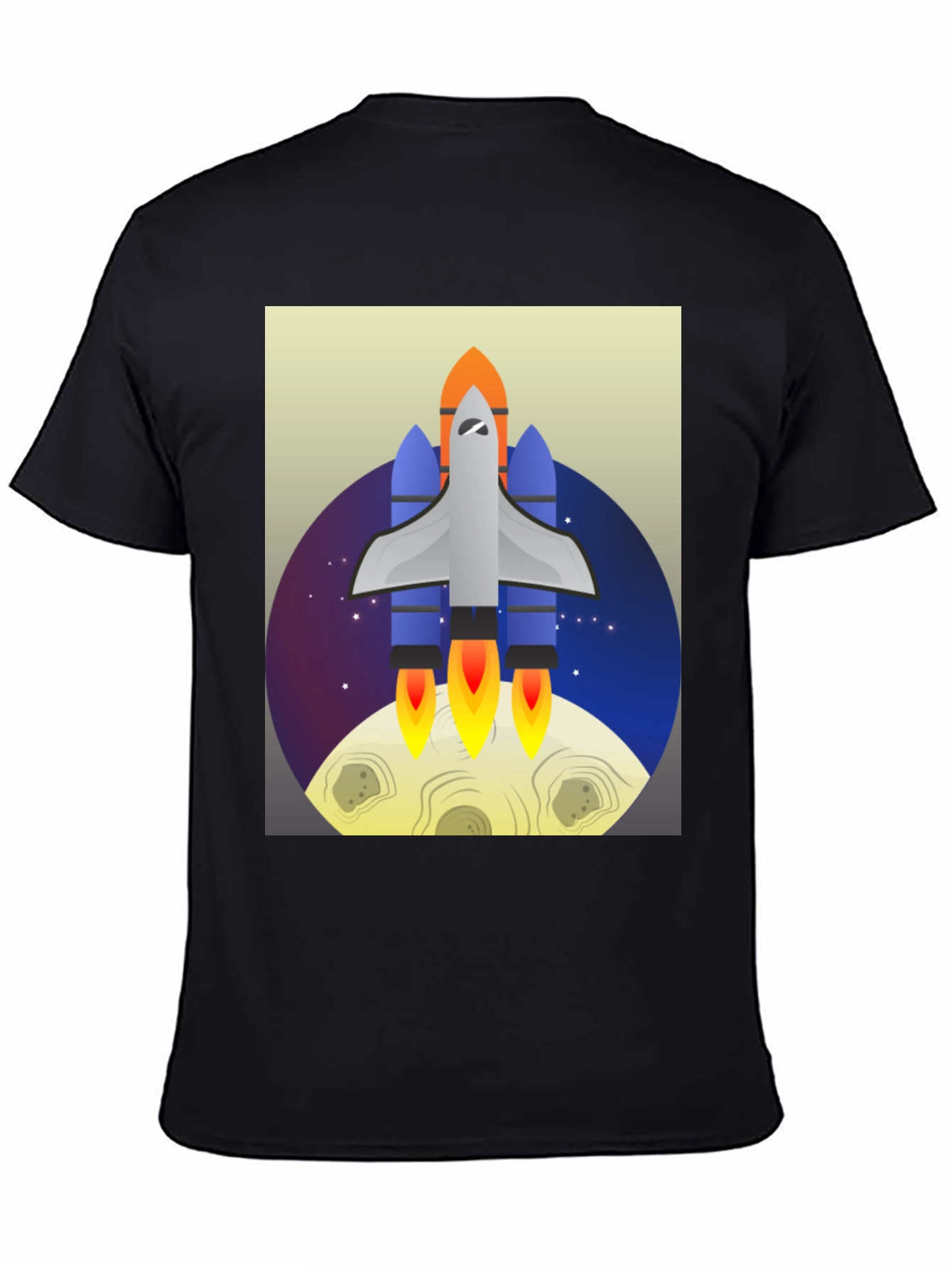 Black Rocket Launch Graphic Tee - Space Adventure Shirt view 4
