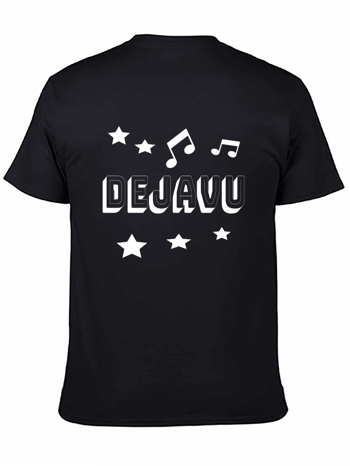Black Deja Vu Music Graphic Black T-Shirt view 4