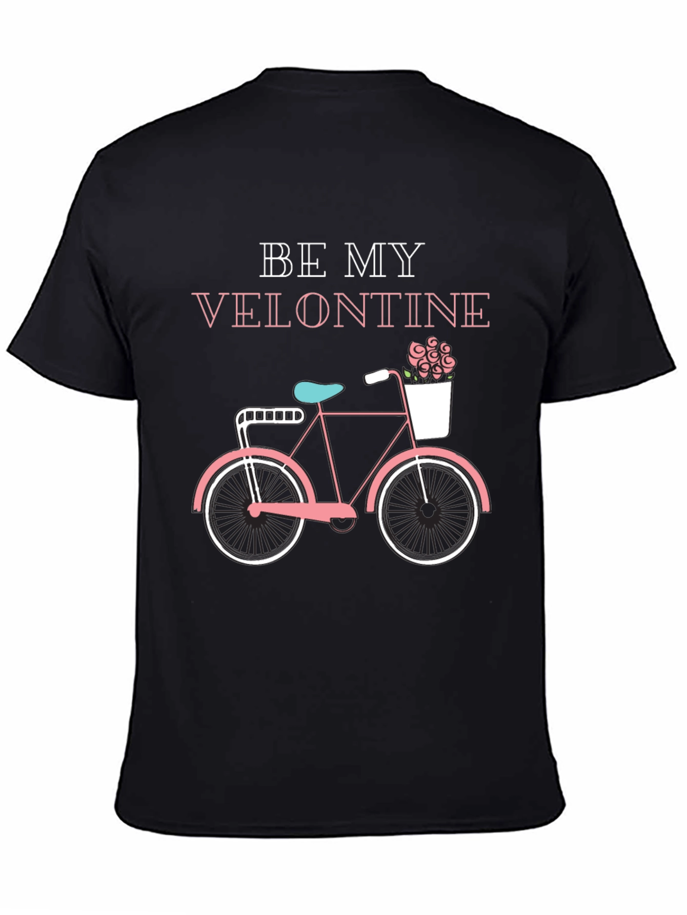 Black Be My Velontine Bicycle Graphic Tee view 4