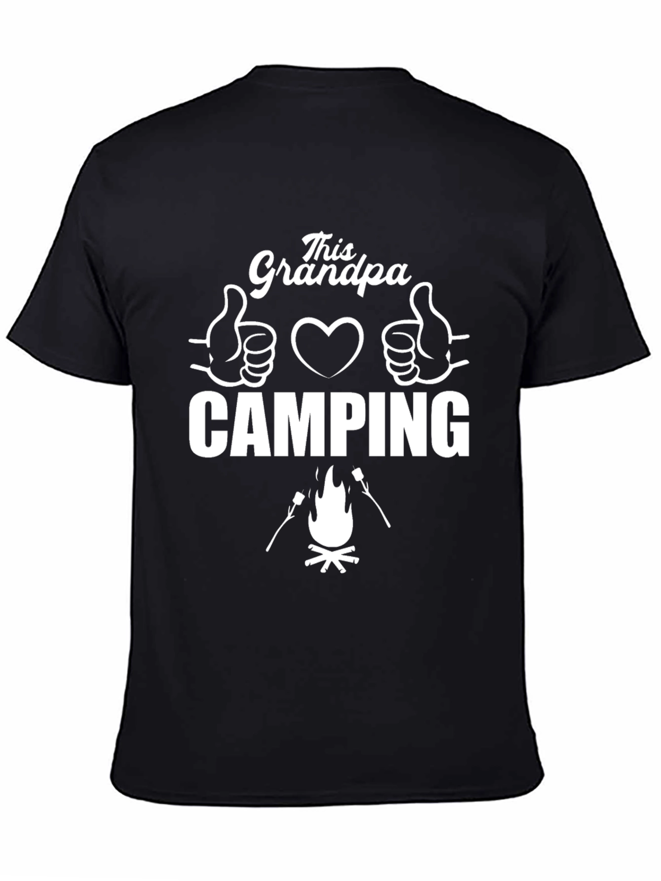 Black This Grandpa Loves Camping Graphic T-Shirt view 4