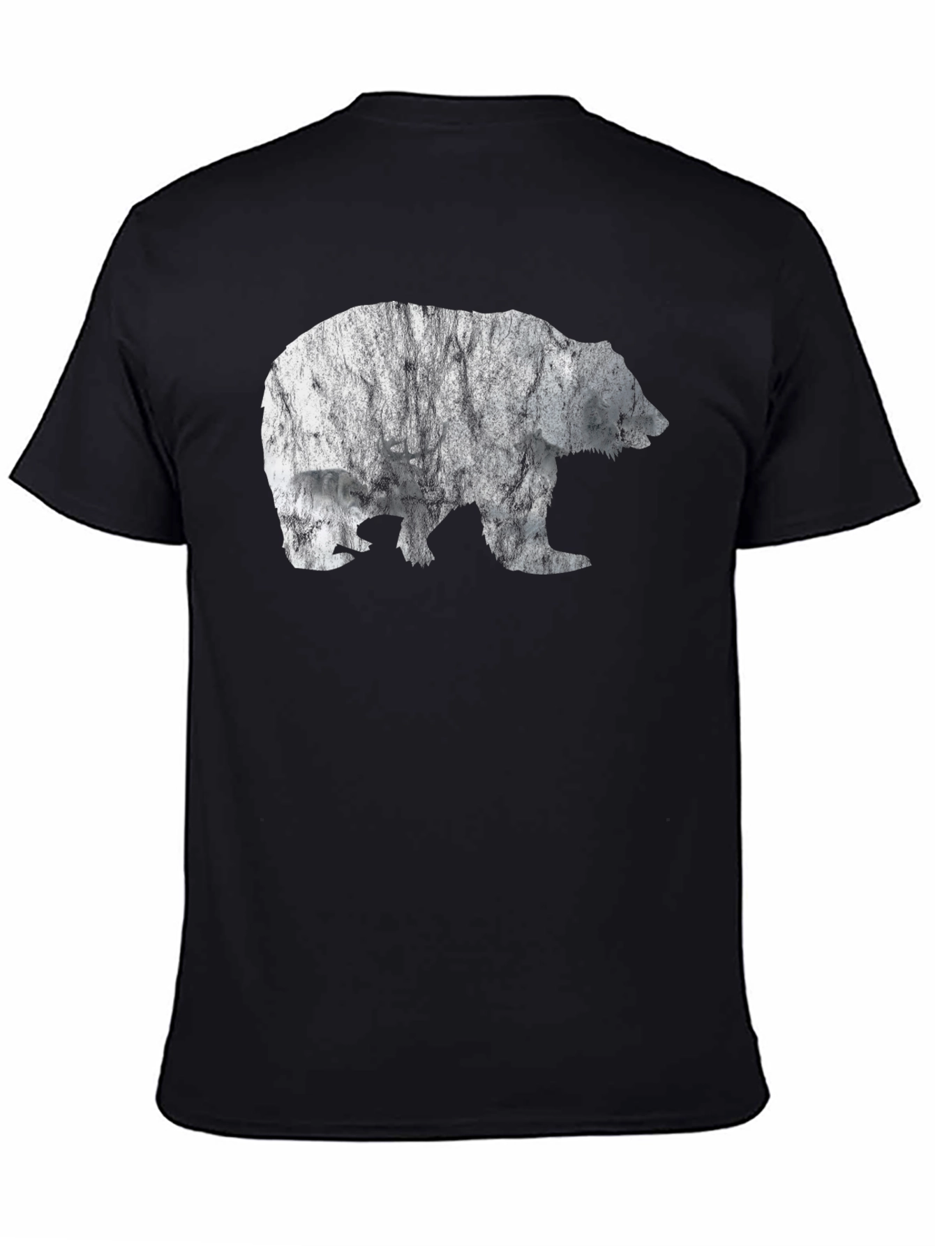 Black Bear Silhouette Black T-Shirt view 4