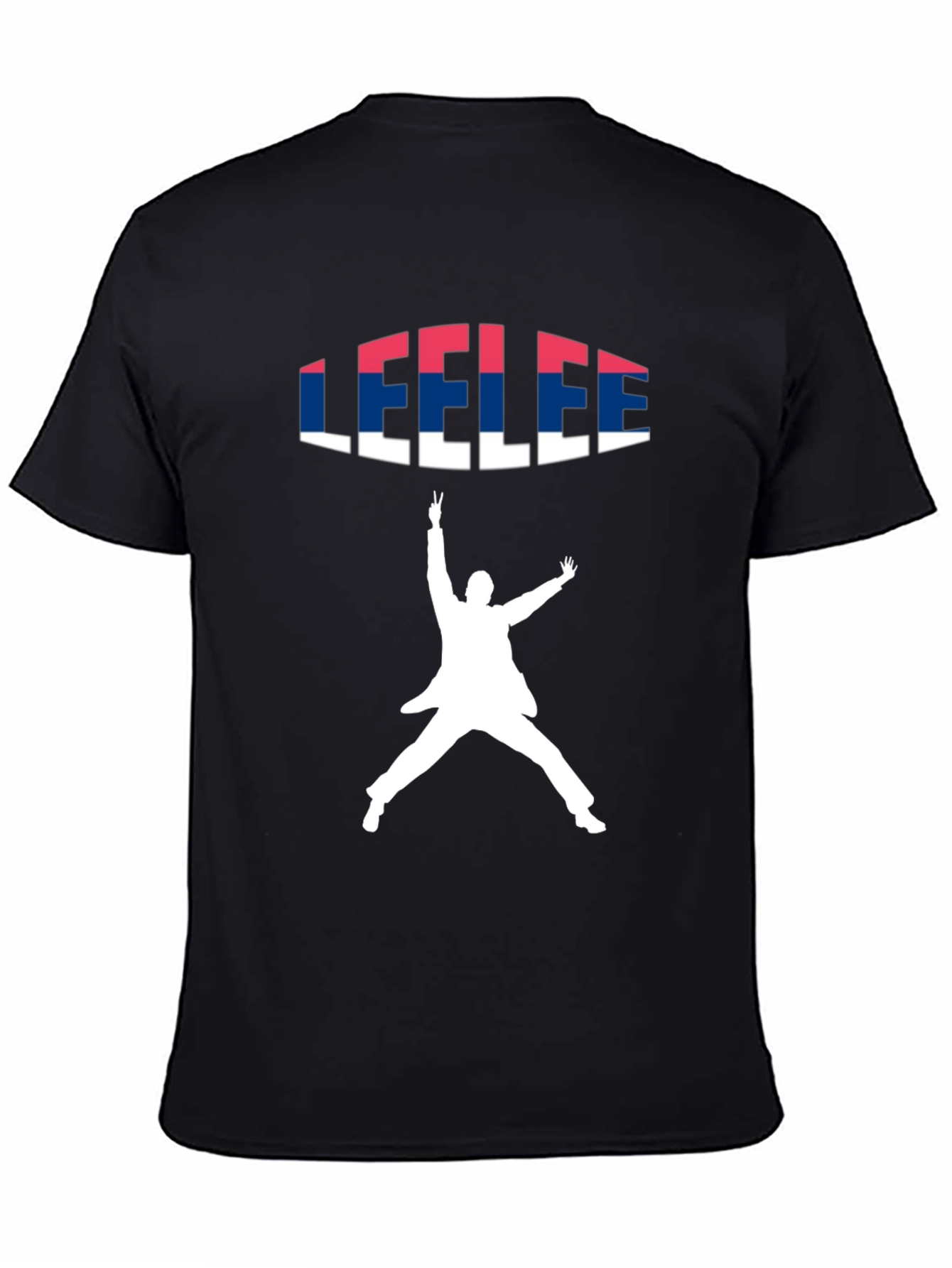 Black Leelee Black Graphic Tee - Jump Silhouette Print view 4