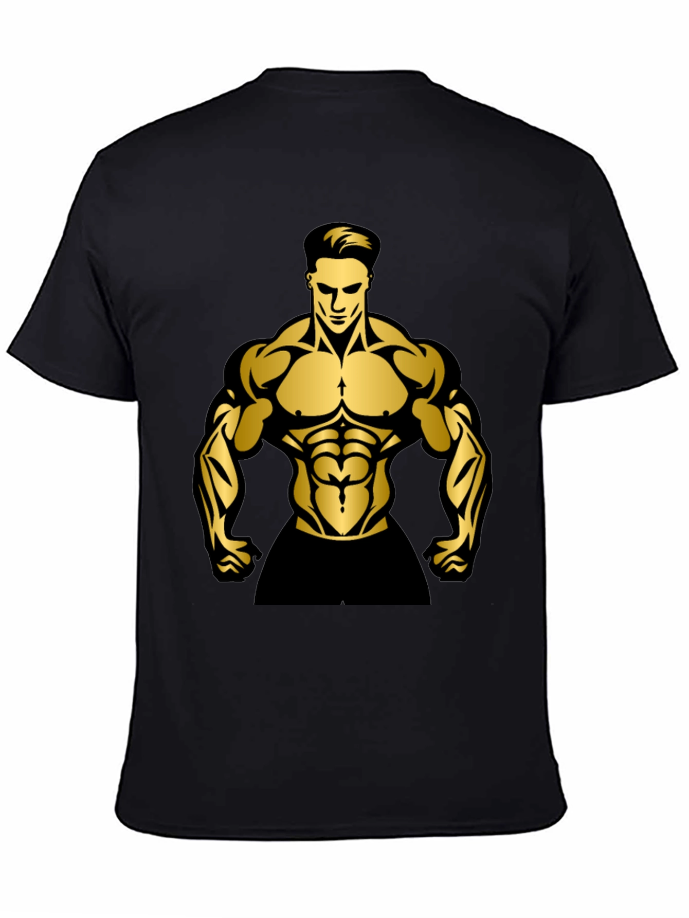 Black Muscle Man Graphic T-Shirt | Gym Wear view 4