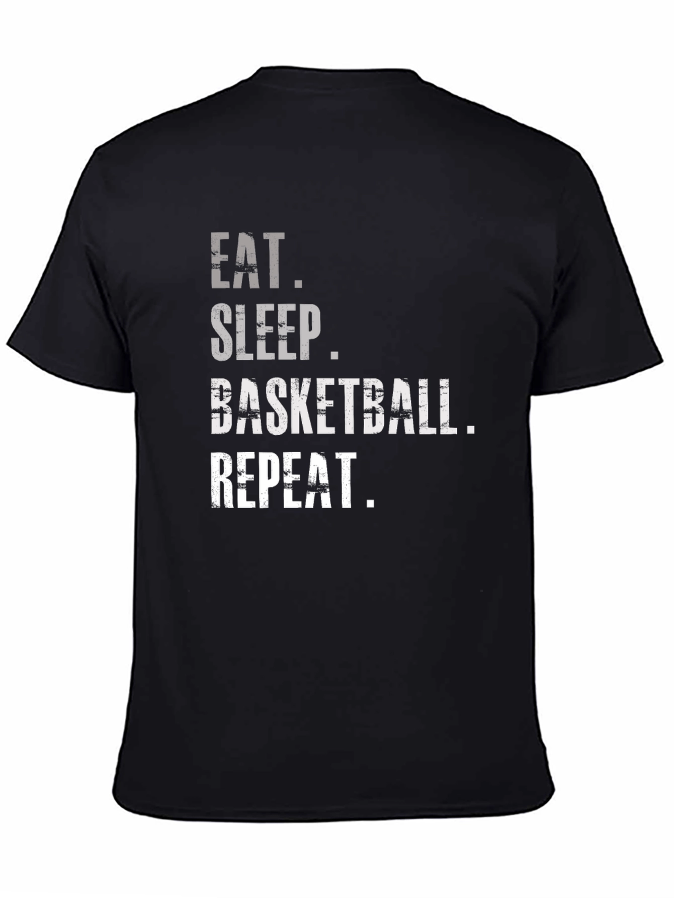 Black Eat Sleep Basketball Repeat Graphic Tee view 4