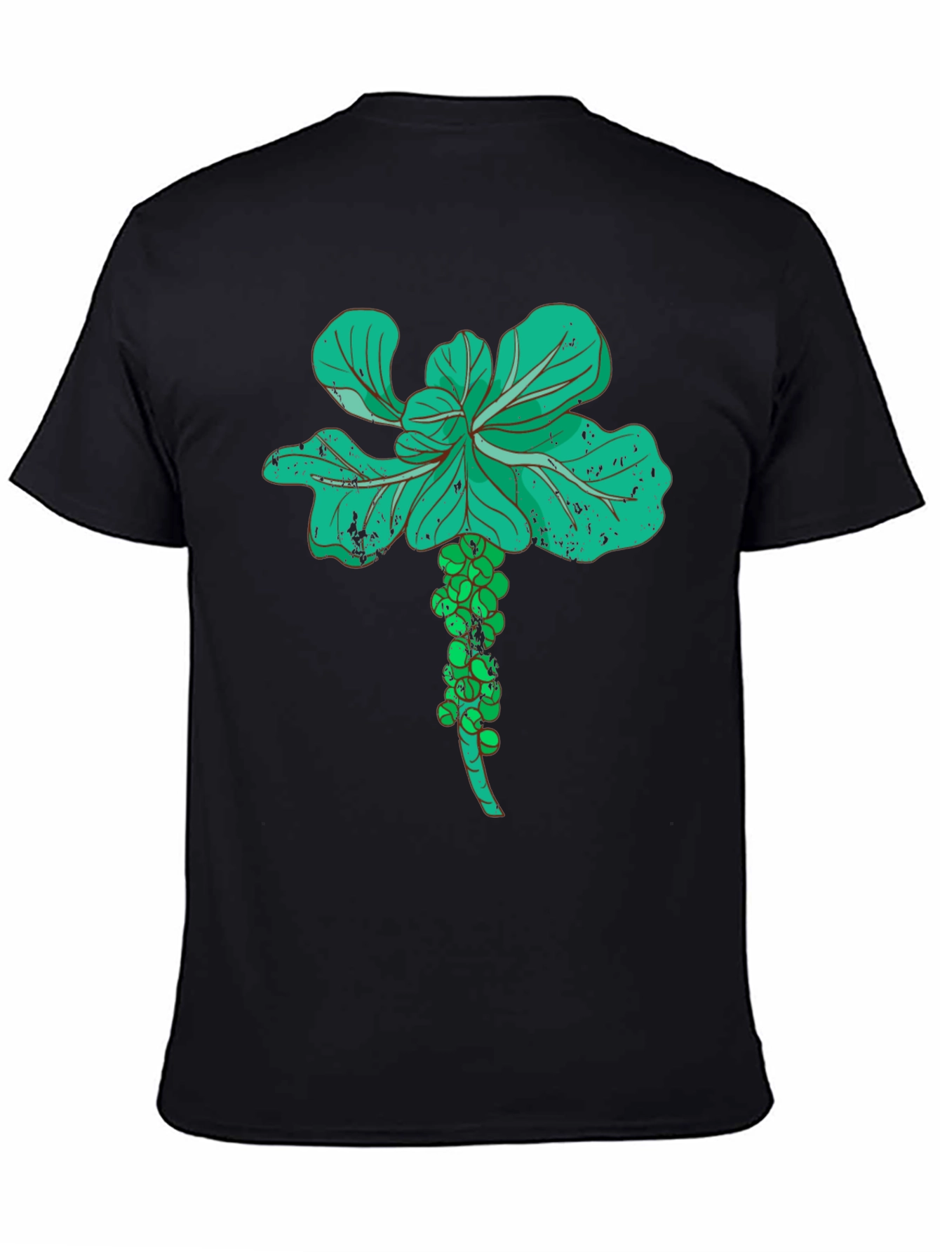 Black Brussels Sprouts Graphic Tee - Vegetable Lover's Black T-Shirt view 4