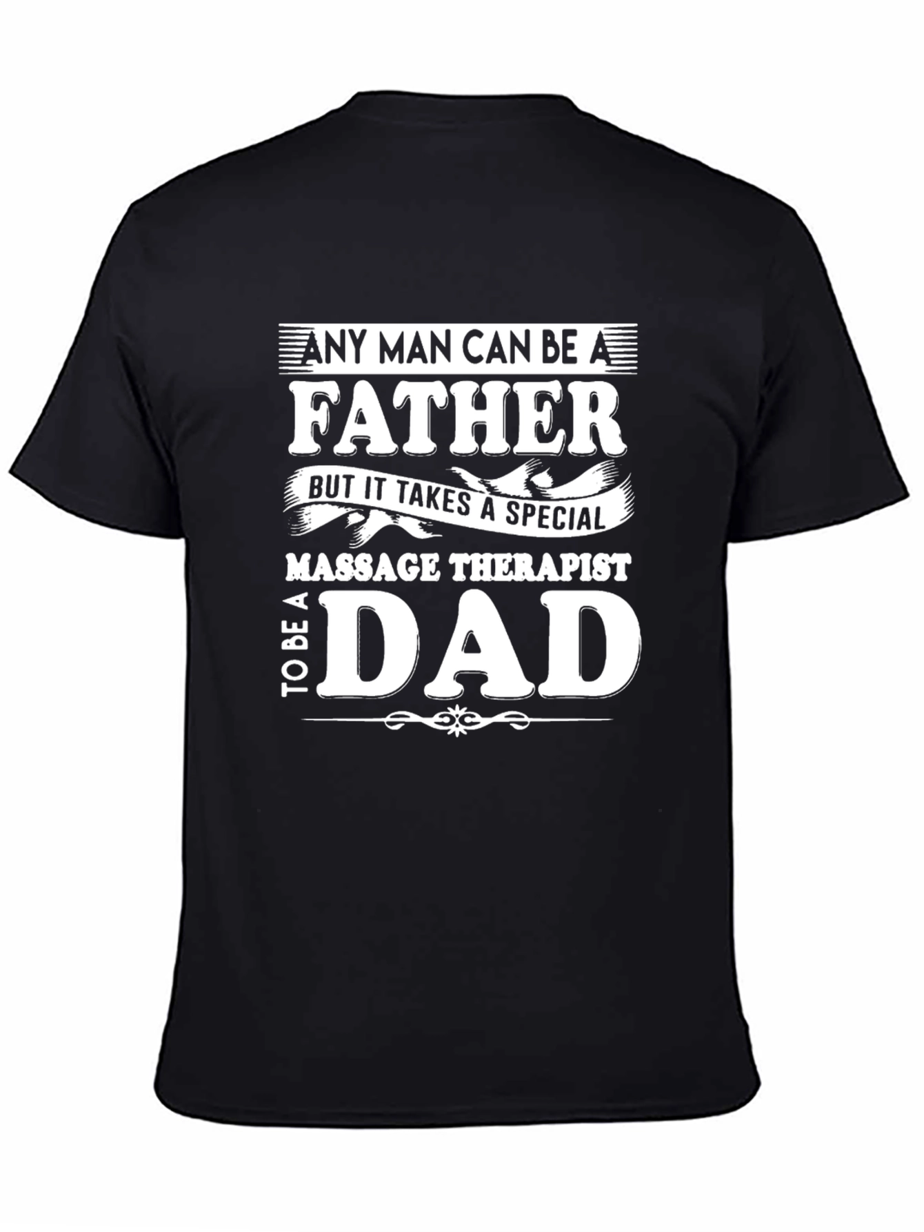 Black Massage Therapist Dad T-Shirt, Father's Day Gift view 4