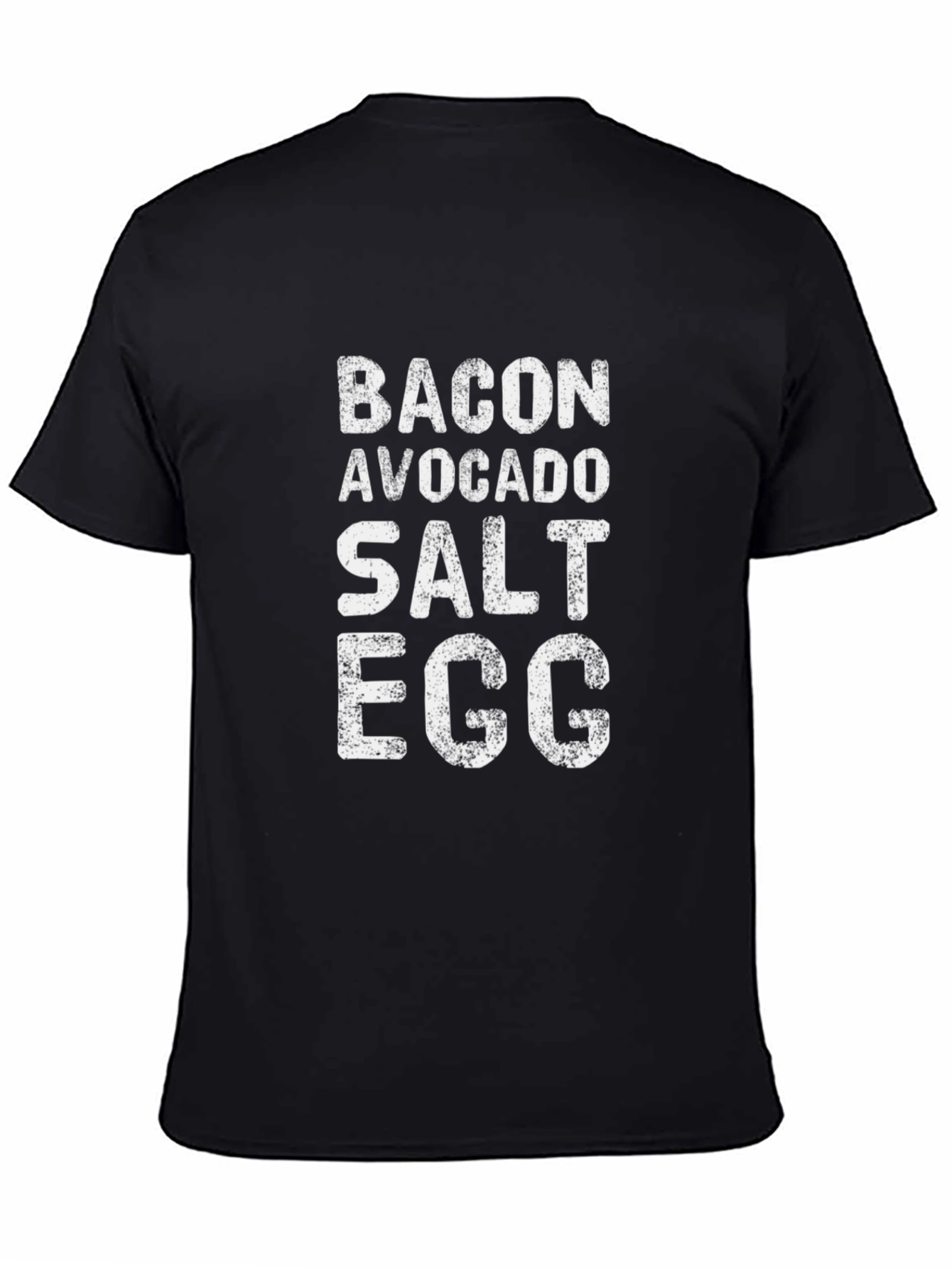 Black Bacon Avocado Salt Egg T-Shirt - Funny Foodie Tee view 4