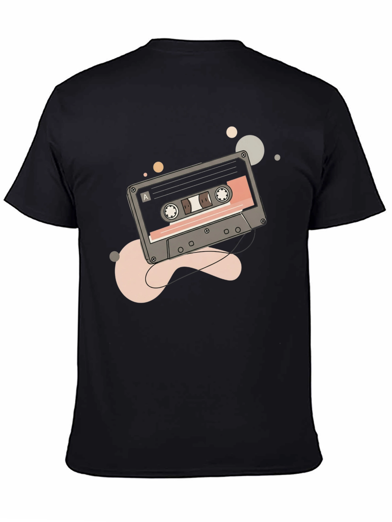 Black Retro Cassette Tape Graphic Tee - Classic Style view 4
