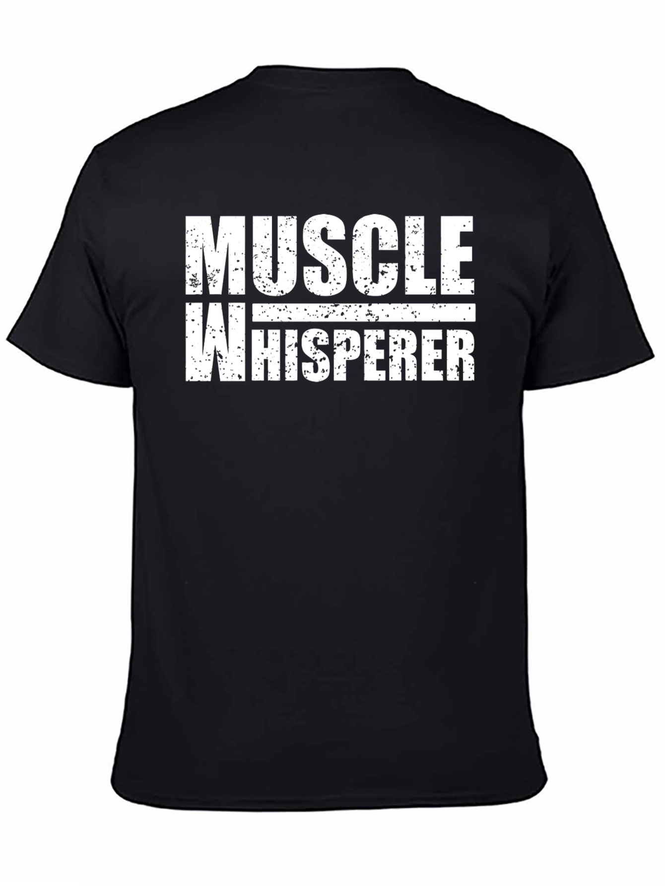 Black Muscle Whisperer Graphic T-Shirt - Black Cotton Tee view 4