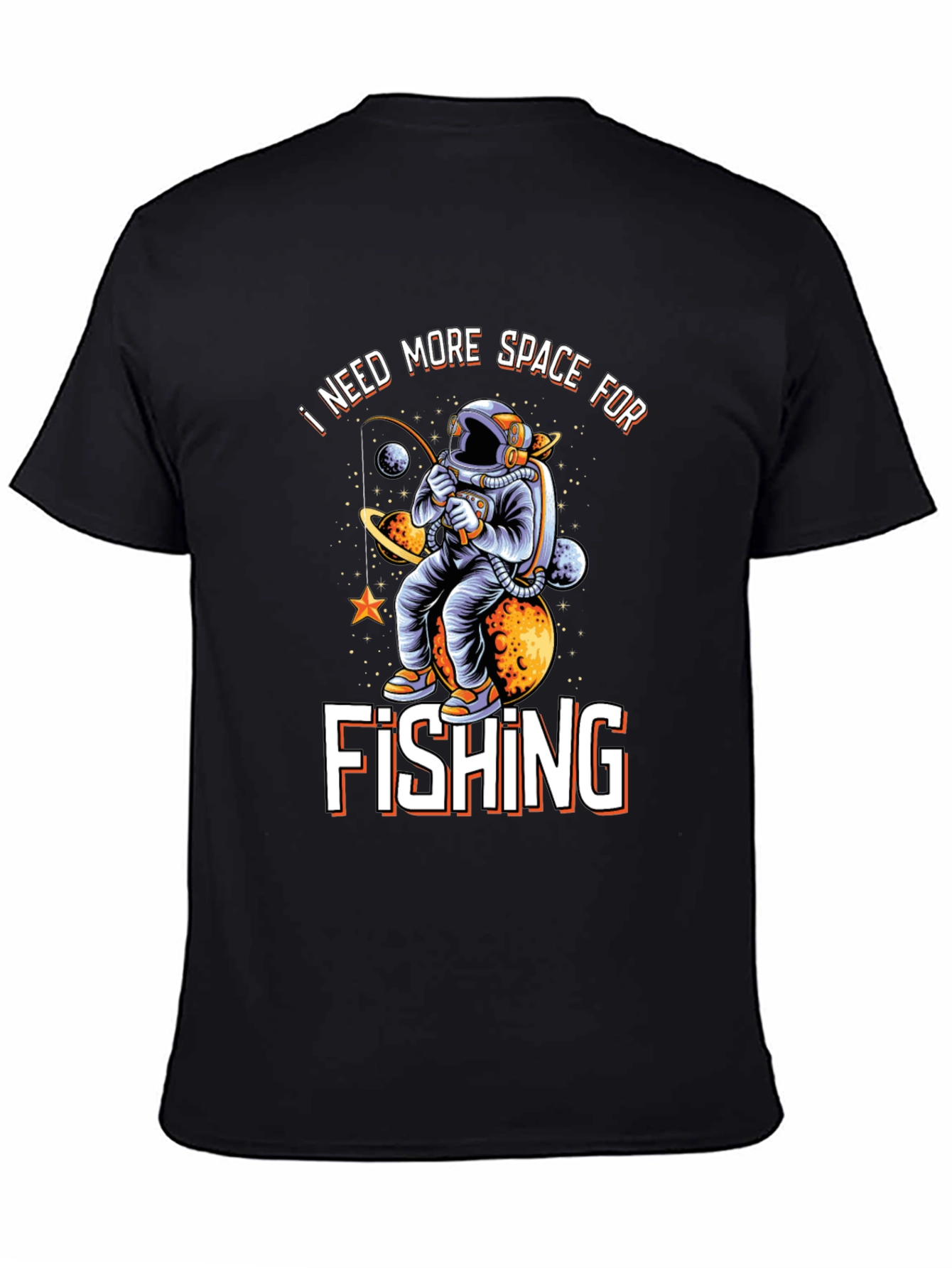 Black Space Fishing T-Shirt view 4