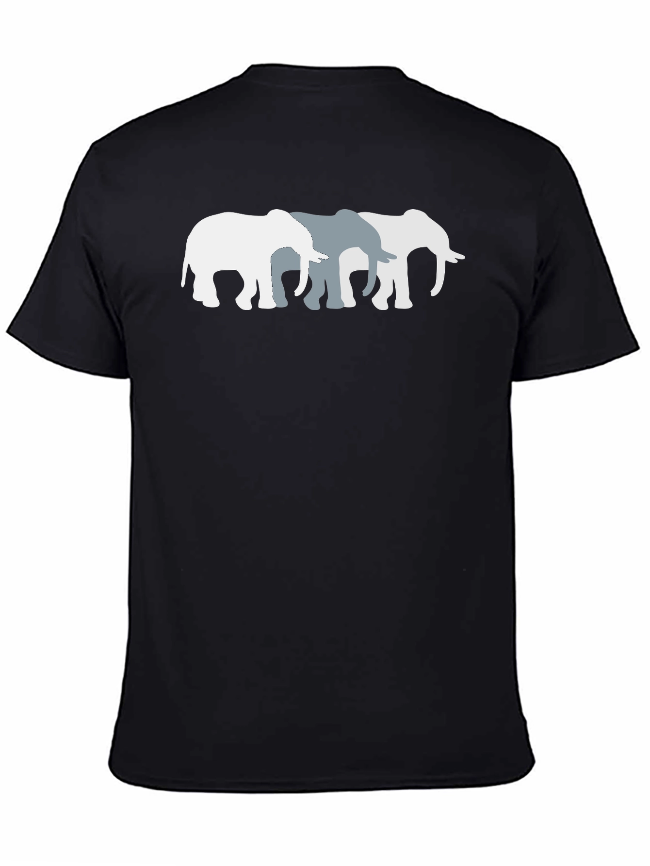 Black Elephant Trio Graphic Tee - Unisex Cotton T-Shirt view 4