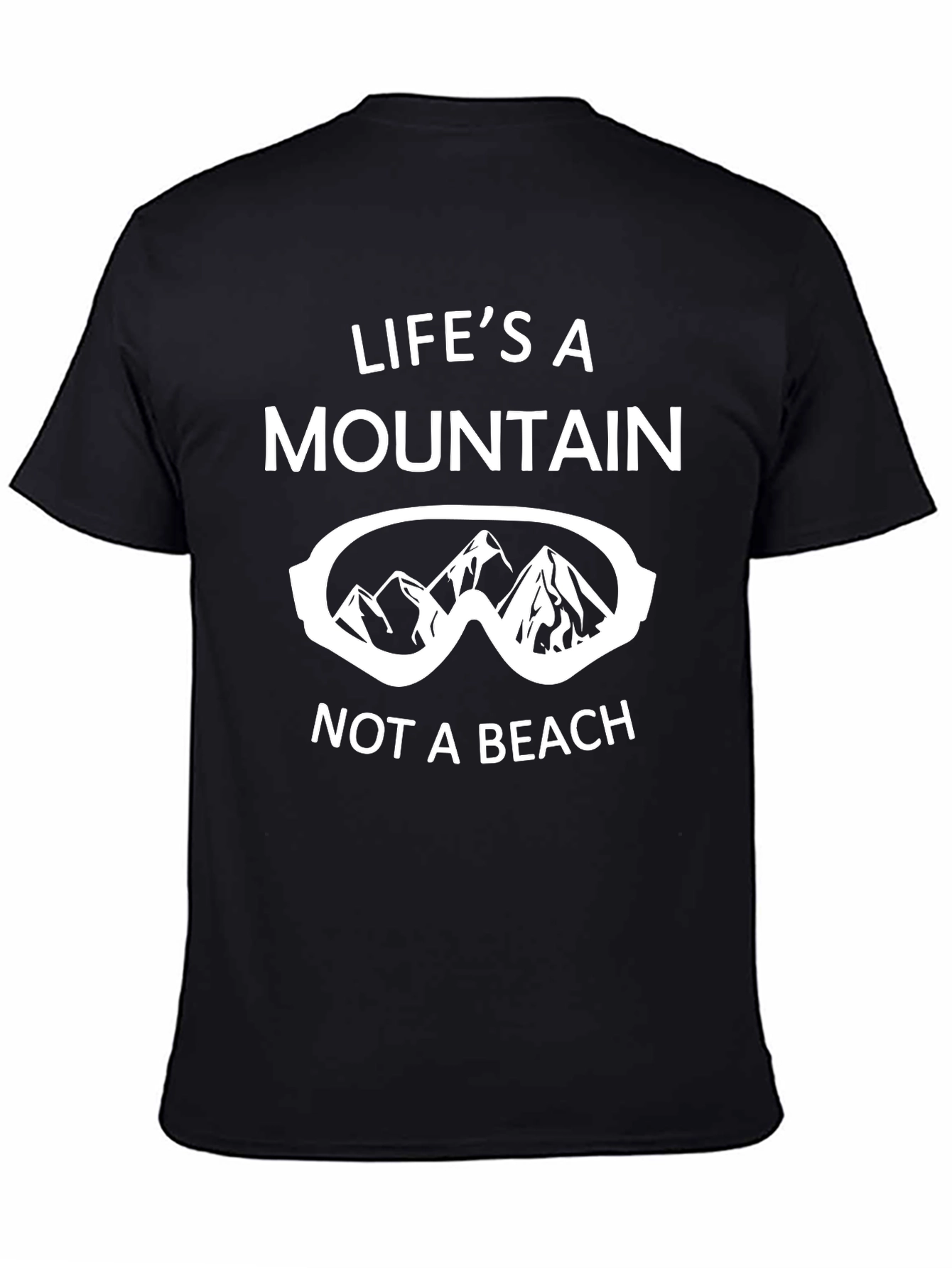 Black Life's a Mountain Tee - Black Adventure T-Shirt view 4